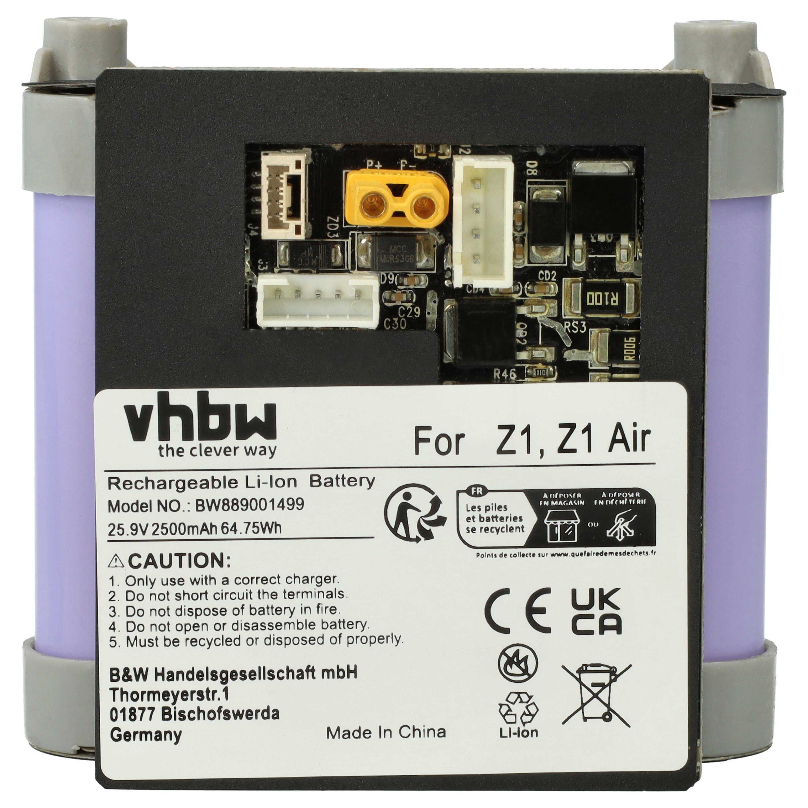 vhbw kompatibel mit Roidmi Z1 Air XCQ15RM, XCQ05RM Staubsauger-Akku Li-Ion 2500 mAh (25,9 V)