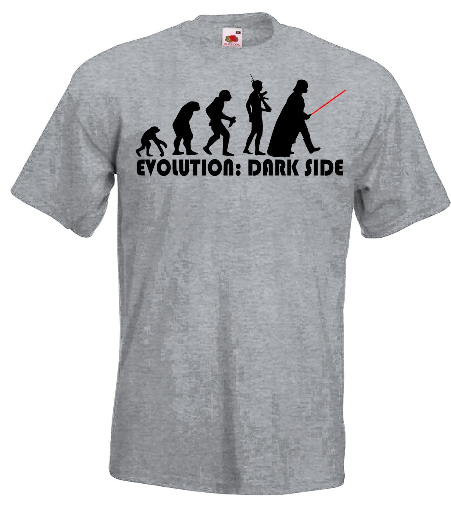 T-Shirt Youth Dark Side Designz T-Shirt Grau Evolution Herren Fun