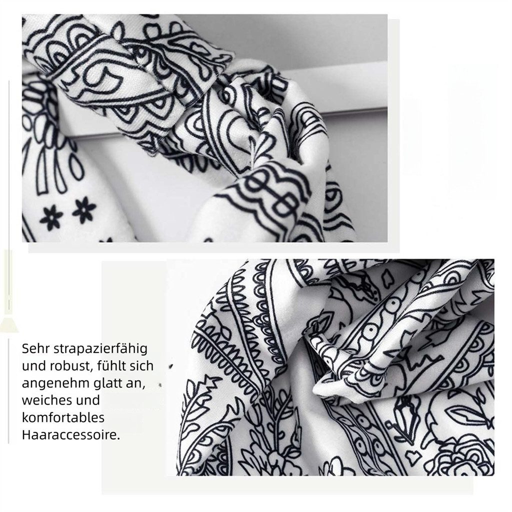 VEKROBOT Stirnband 4 Damen Kopfband Headbands Extrabreit, Bohème Stil. Für Sport Alltag (Set, 1-St., Elastisches Kopfband) 4-teiliges Sport-Haarband-Set für Damen