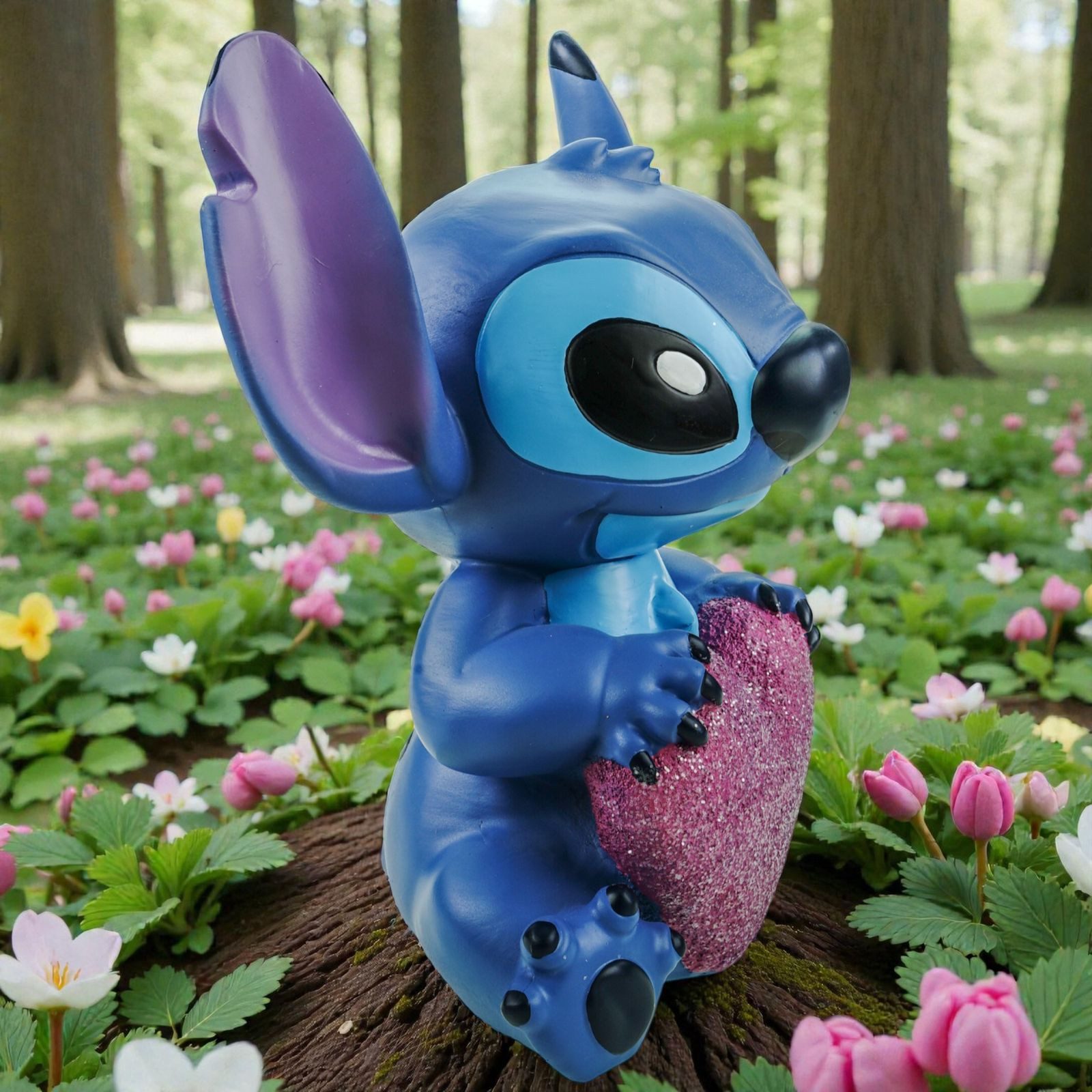Disney Gartenfigur Stitch mit Herz Wetterfeste Disney Dekofigur aus Polyresin 23x 20 cm – Bild 5 von 5