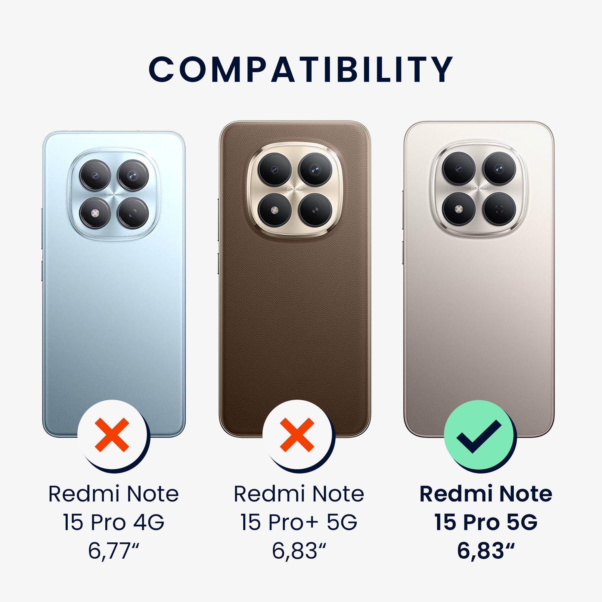 kwmobile Smartphone-Hülle Hülle für Xiaomi Redmi Note 15 Pro 5G, Silikon Handyhülle transparent - Handy Case gummiert