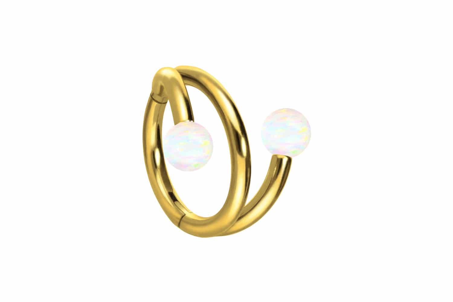 Nasenpiercing Titan Segmentring Clicker mit Innengewinde 3 RINGE + 2 SYNTHETISCHE