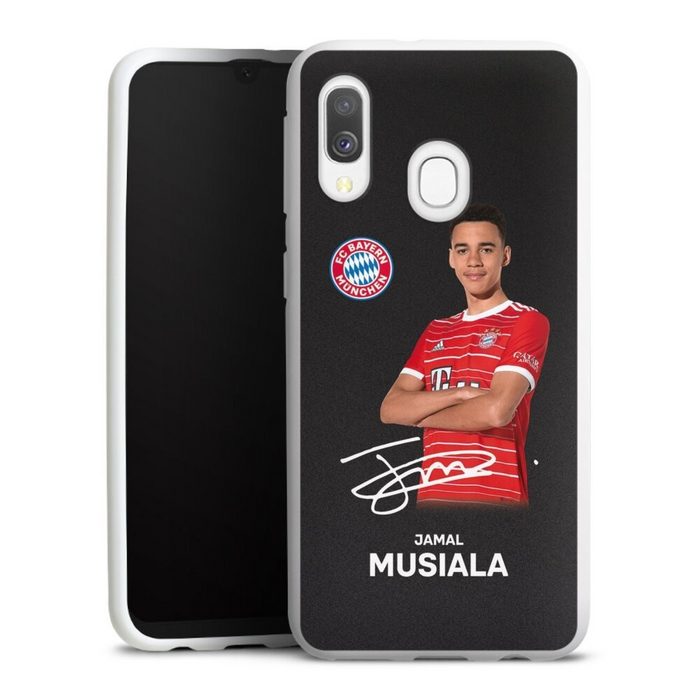 DeinDesign Handyhülle Jamal Musiala Offizielles Lizenzprodukt FC Bayern München Samsung Galaxy A40 Silikon Hülle Bumper Case Handy Schutzhülle