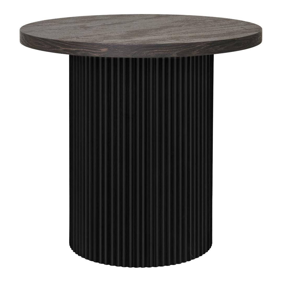 ebuy24 Couchtisch Boavista Eckbeistelltisch Ø48cm Dunkelbraun.