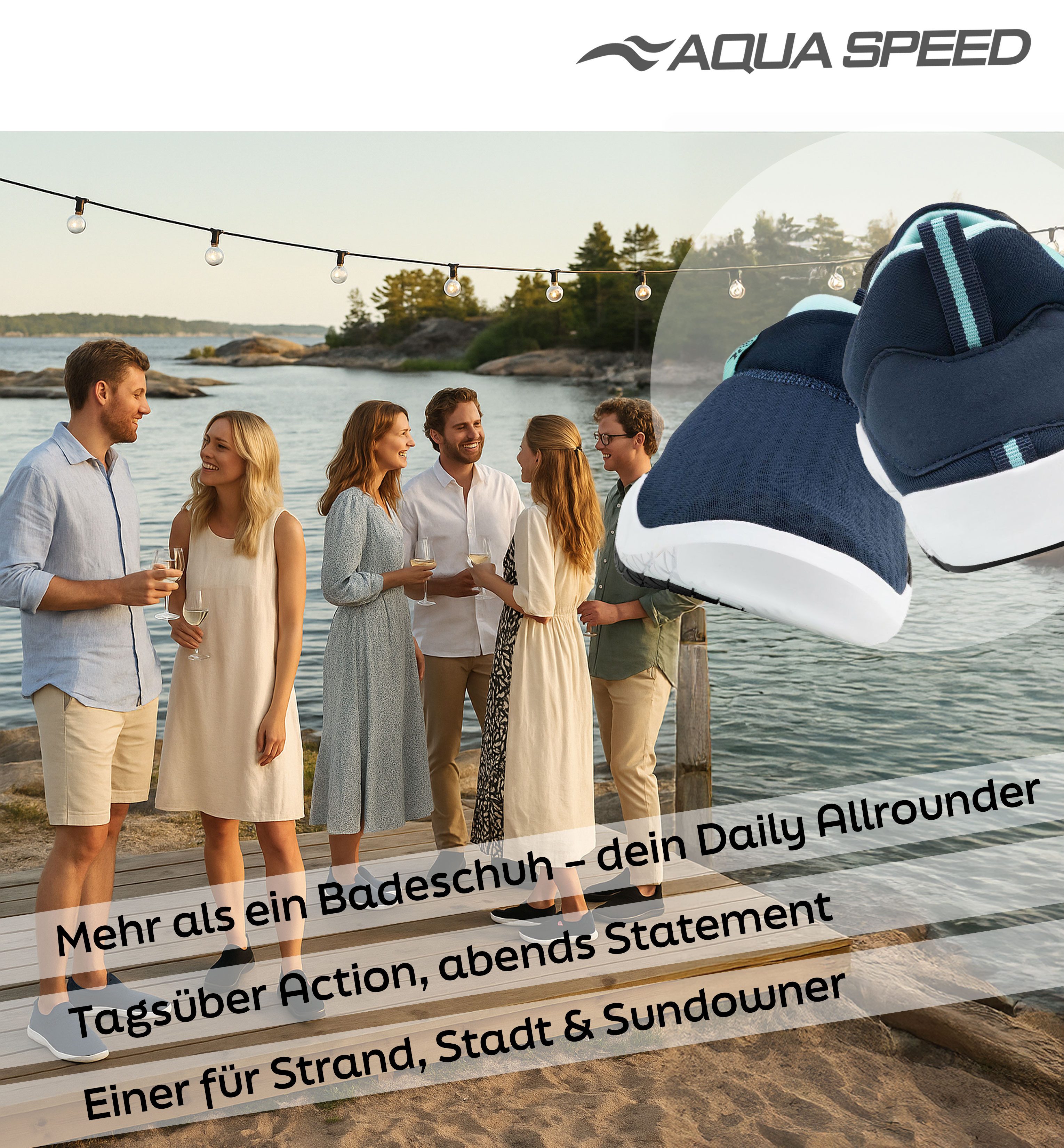 Aqua Speed Aqua Speed Lagarto Badeschuhe Gr. 42 – Für Herren & Reise mit Tuch Wasserschuh (Rutschfeste Aqua Schuhe für Herren – Für Spa, Pool & Urlaub) Rutschfe – Bild 4 von 5