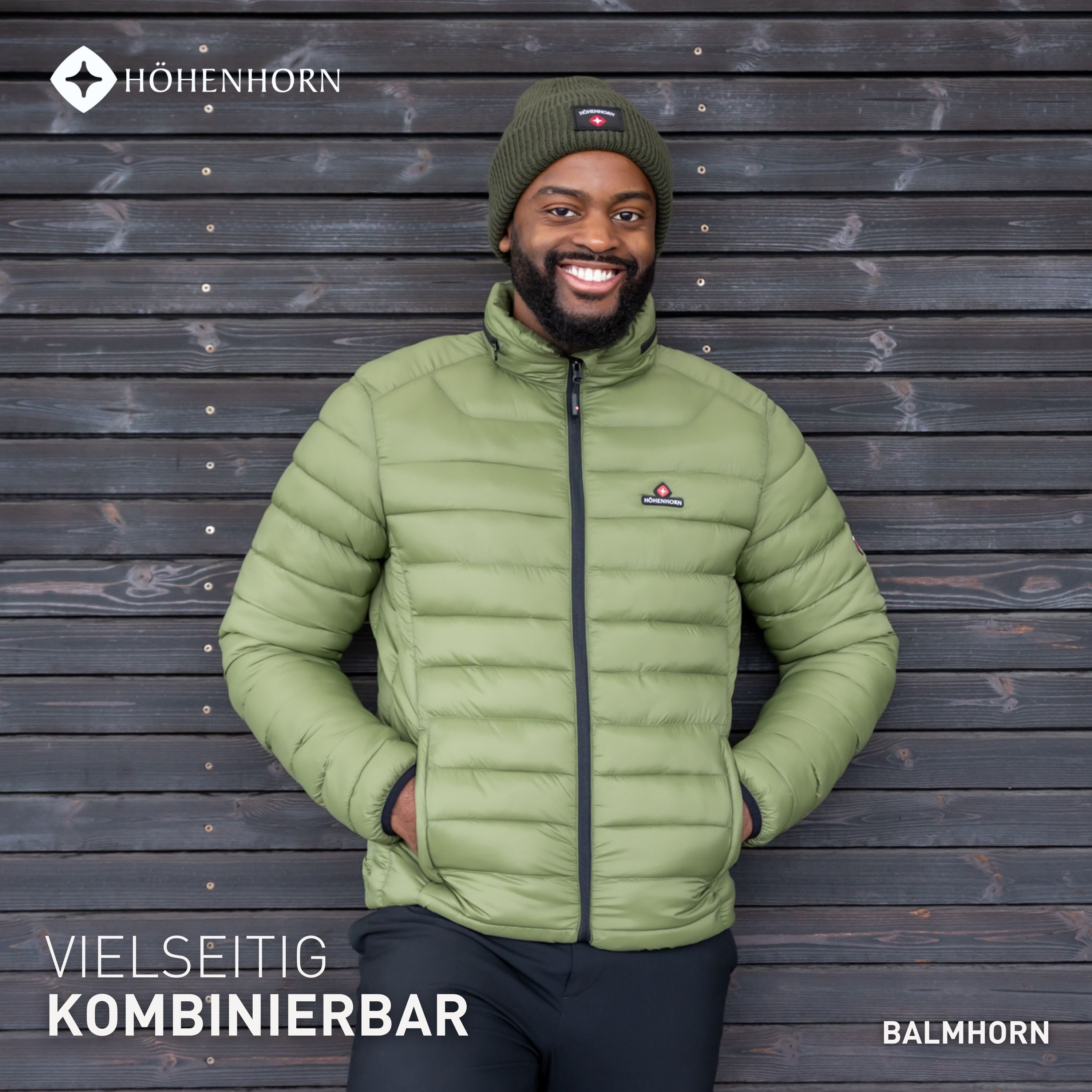 Höhenhorn Steppjacke Balmhorn Herren Jacke für Männer Übergangsjacke mit Kapuze leichtes Eigengewicht, Thermo-Wattierung