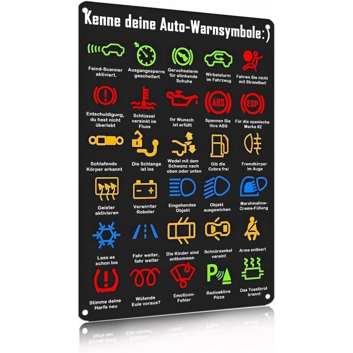 LuxusKollektion Metallschild Auto-Warnsymbole Schild Metall 20x30cm Retro Wanddekoration KFZ Garage, (1 St)