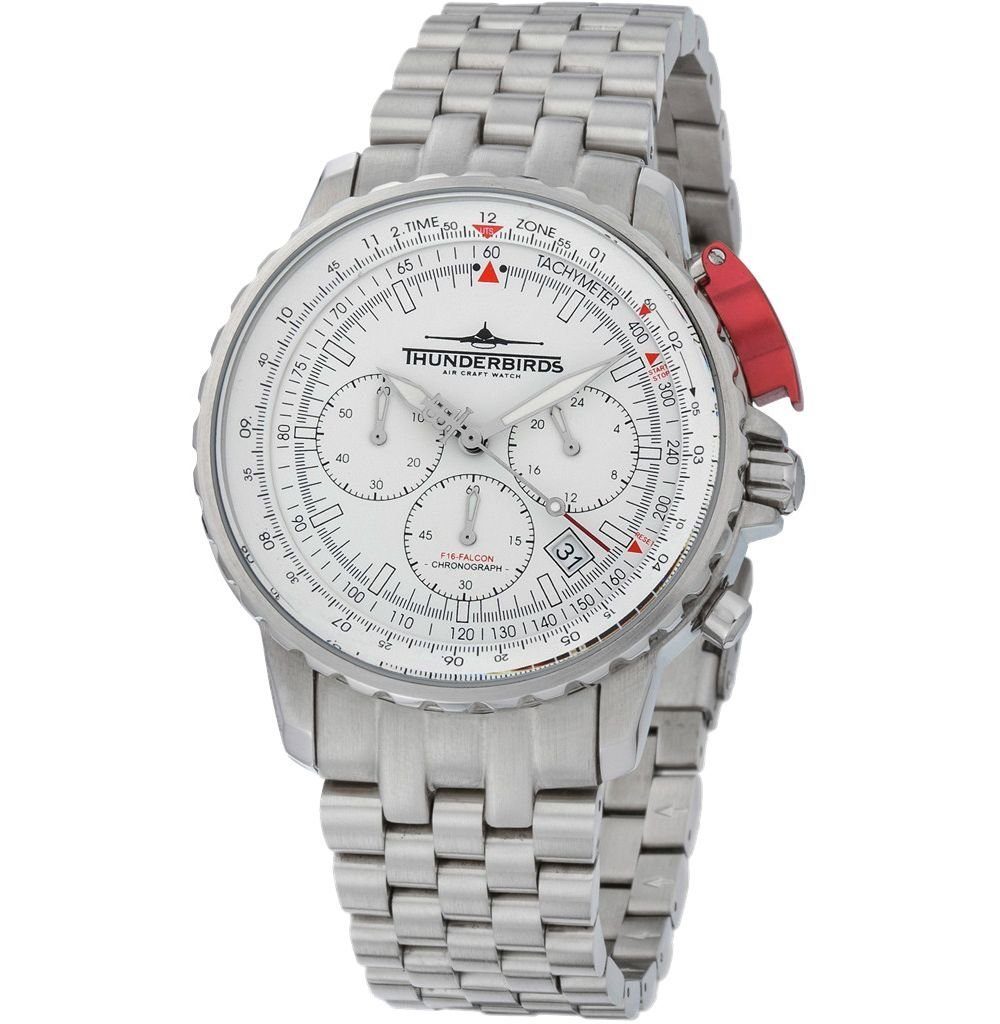 Thunderbirds Chronograph TB1052-02 Fighting Steel Pro Fliegeruhr Edelstahlband 43 mm