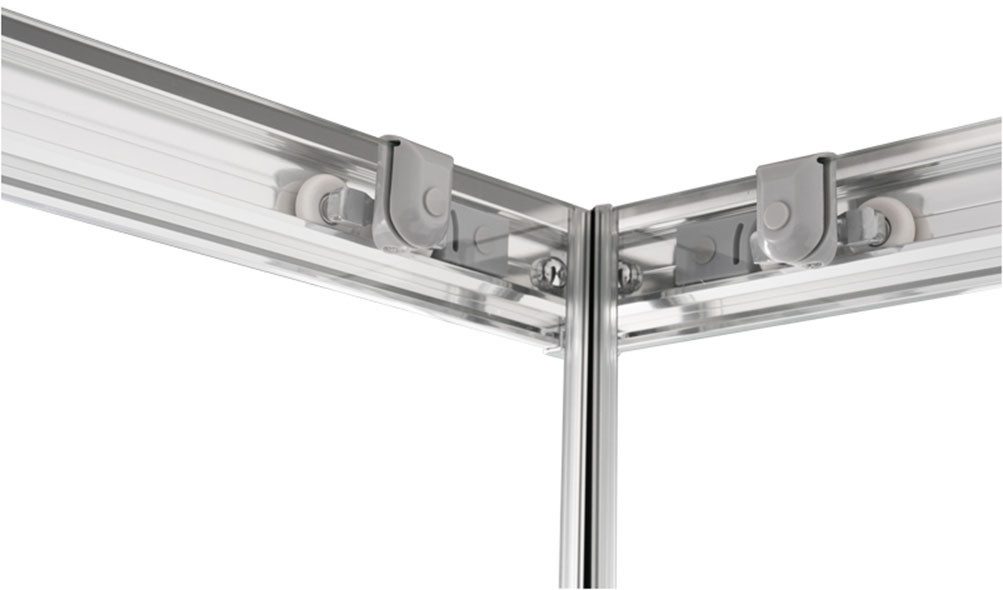 welltime Eckdusche New Summer Black, BxT: 100x100 cm, Einscheibensicherheitsglas, verbessertes Rollensystem, hochwertiger Aluminiumrahmen, 6mm ESG