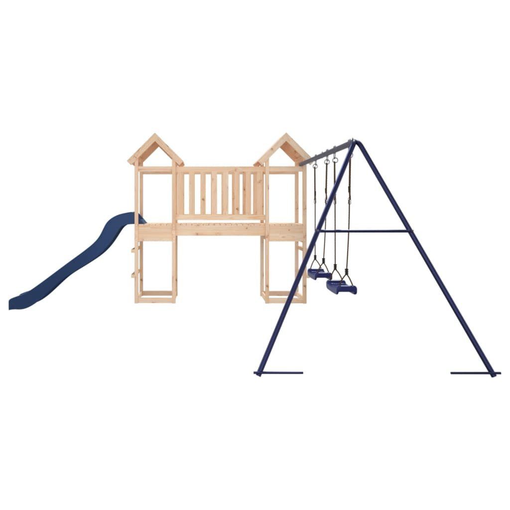 vidaXL Spielhaus Spielturm mit Rutsche Kiefer Kind Massivholz und Kletterturm Schaukeln