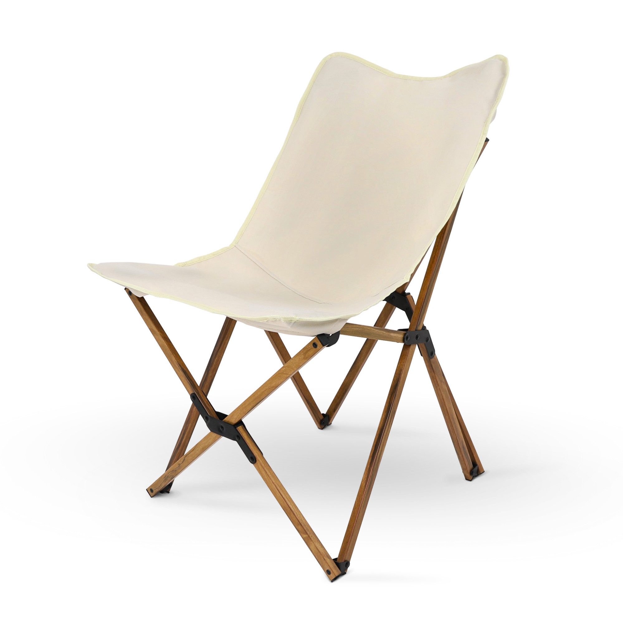 deluxe4home Klappstuhl Campingstuhl in Creme I Faltbarer Stuhl Aluminium I günstig online kaufen