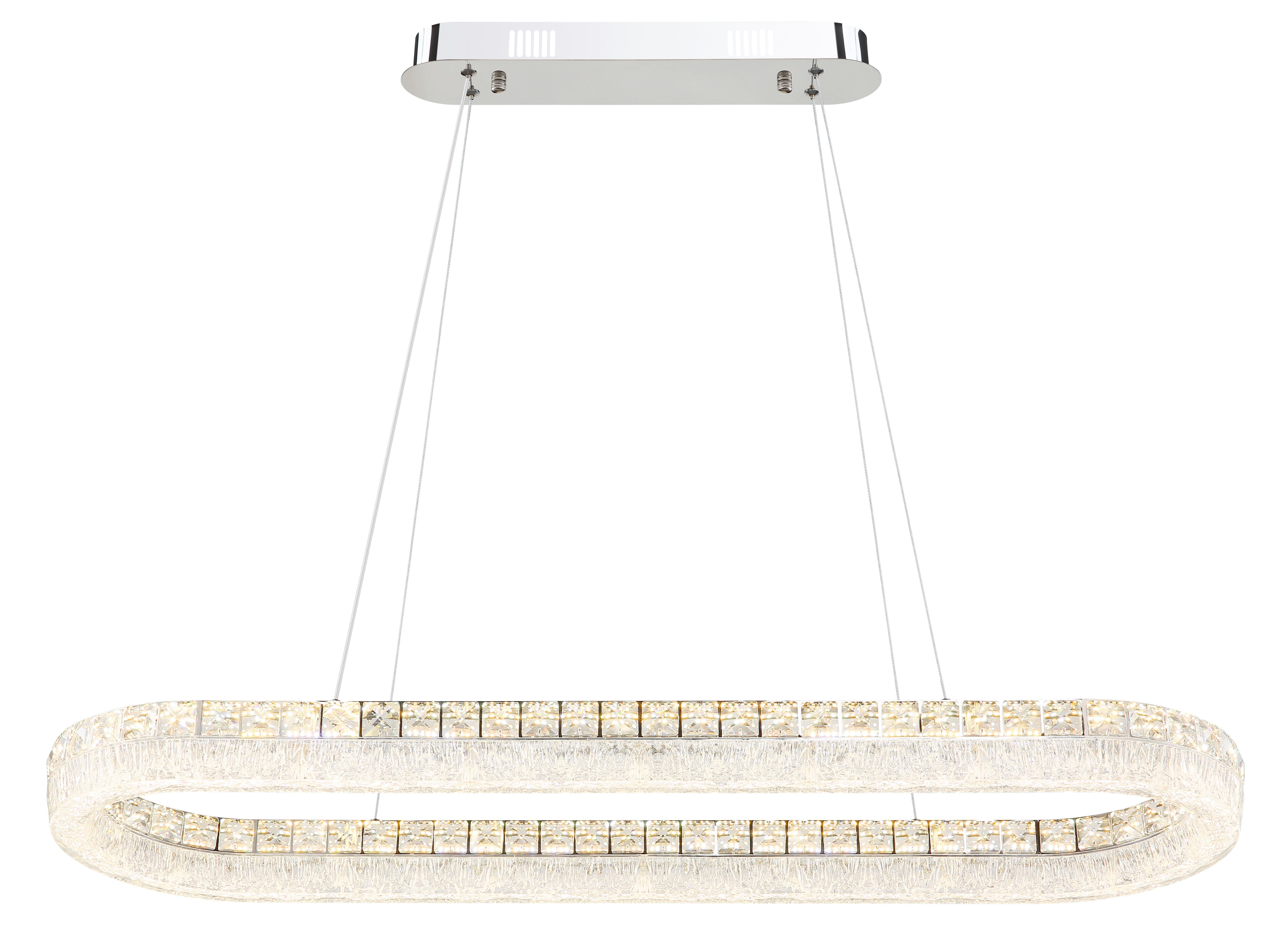 GLOBO LIGHTING Hängeleuchte LAUREL, LED fest integriert, Verchromte Hängeleuchte mit Acryl und Glaskristallen, dimmbar