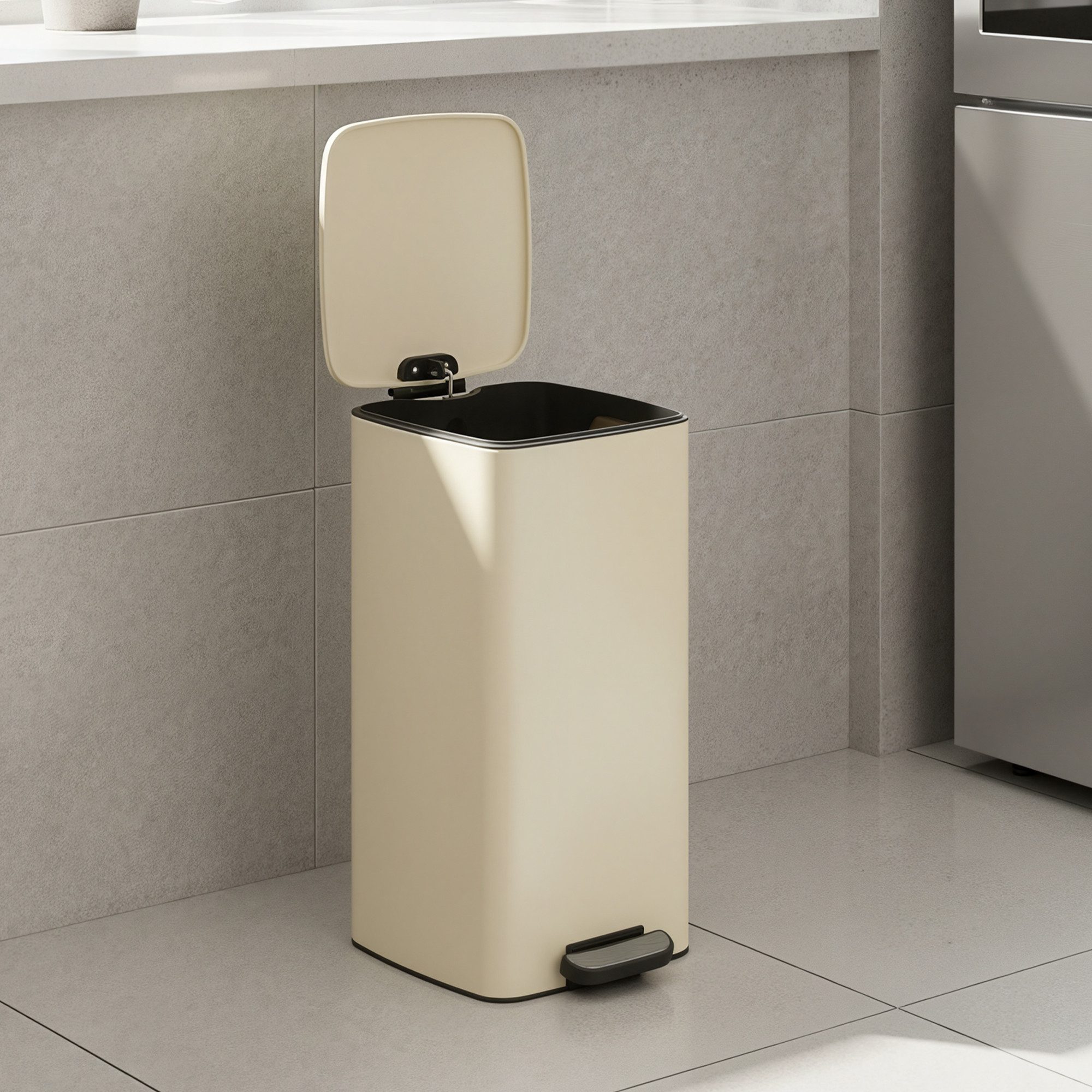 SONGMICS Mülleimer 20L/30L, Abfalleimer, Tretmülleimer, mit Inneneimer, Offenhaltefunktion