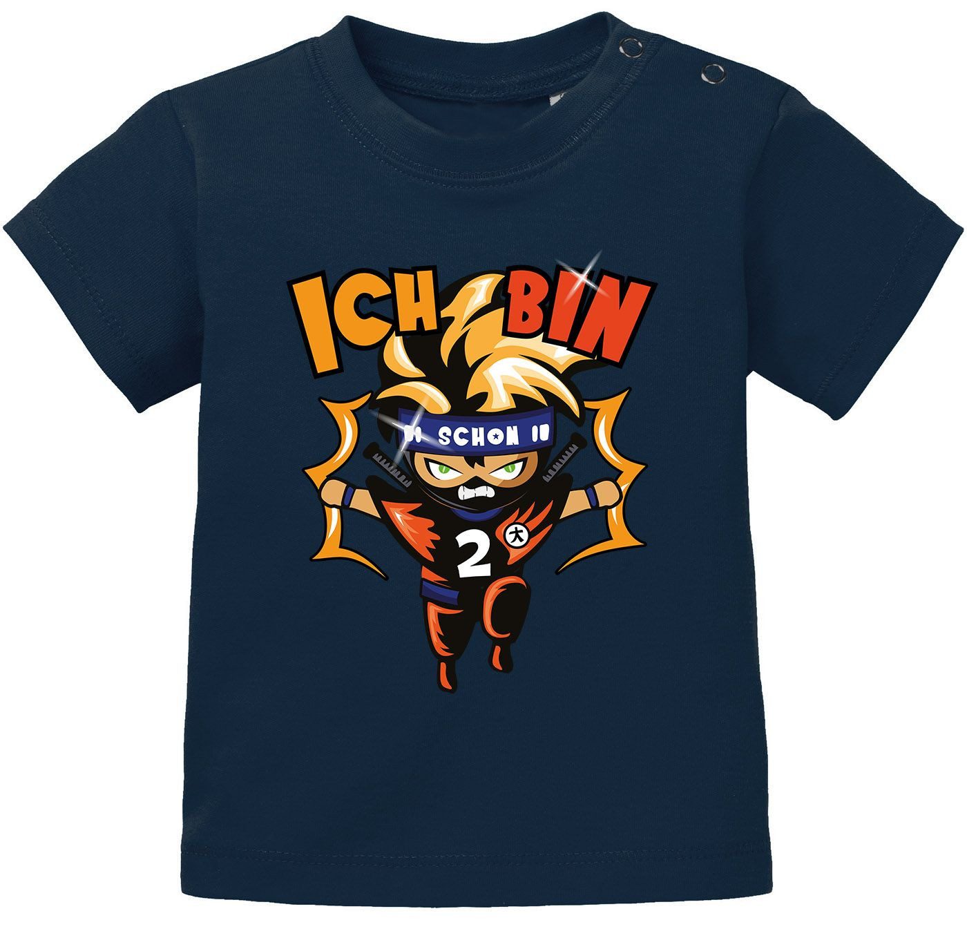 Print-Shirt Baby T-Shirt 1. Geburtstag Ninja Kid Comic Ich bin schon 1 (2)