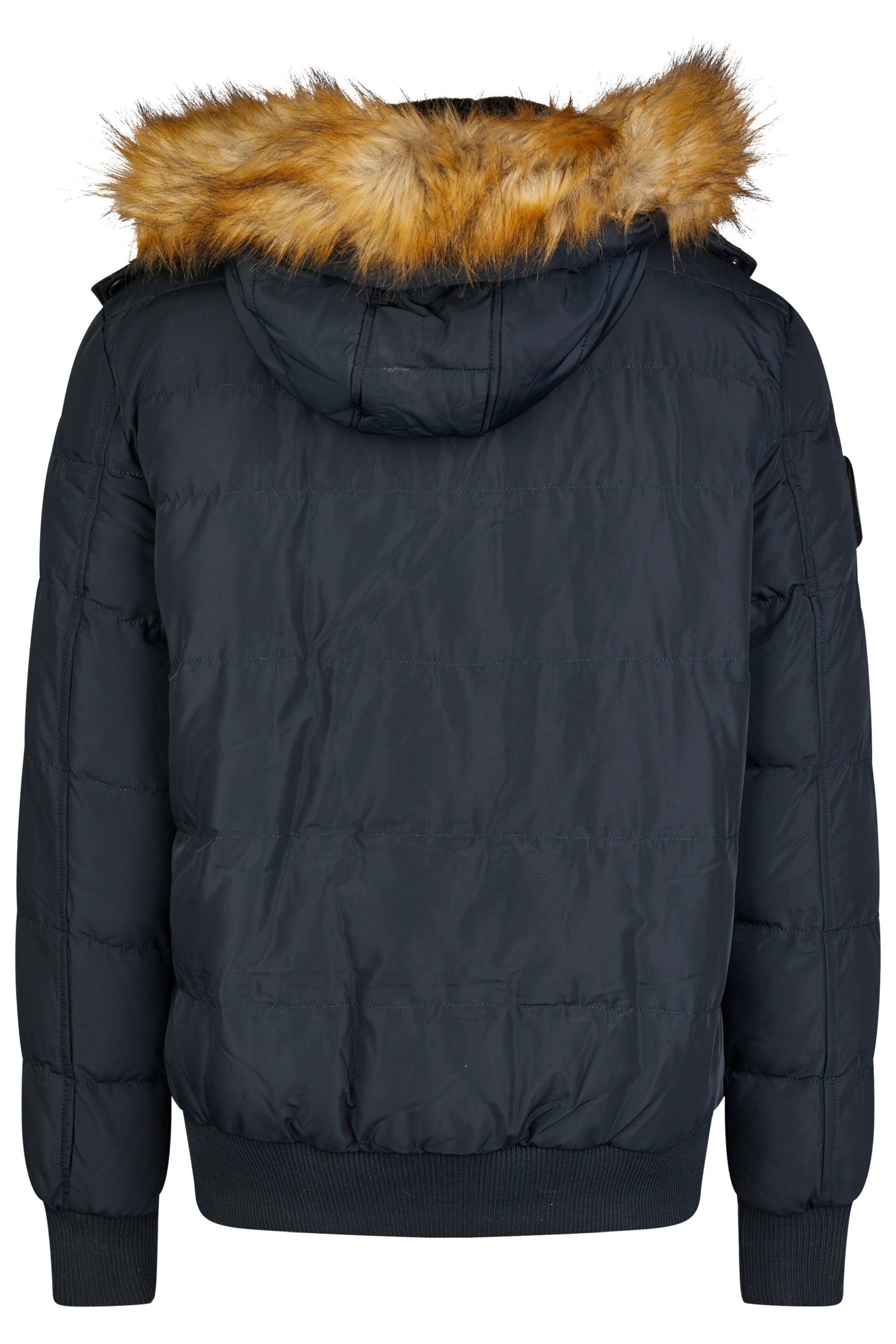 mit BLACK NAVY Parka ALASKA Kapuze Poolman