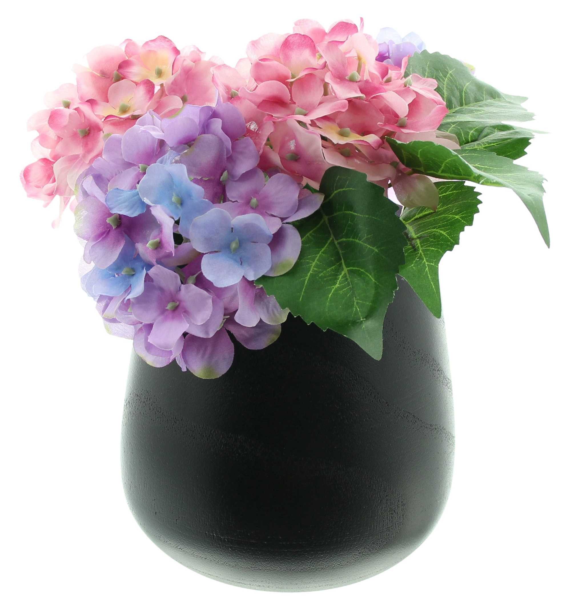 Dekoleidenschaft Dekovase "Black" aus Holz, schwarz, Holzvase, Übertopf, Tischvase, Vase
