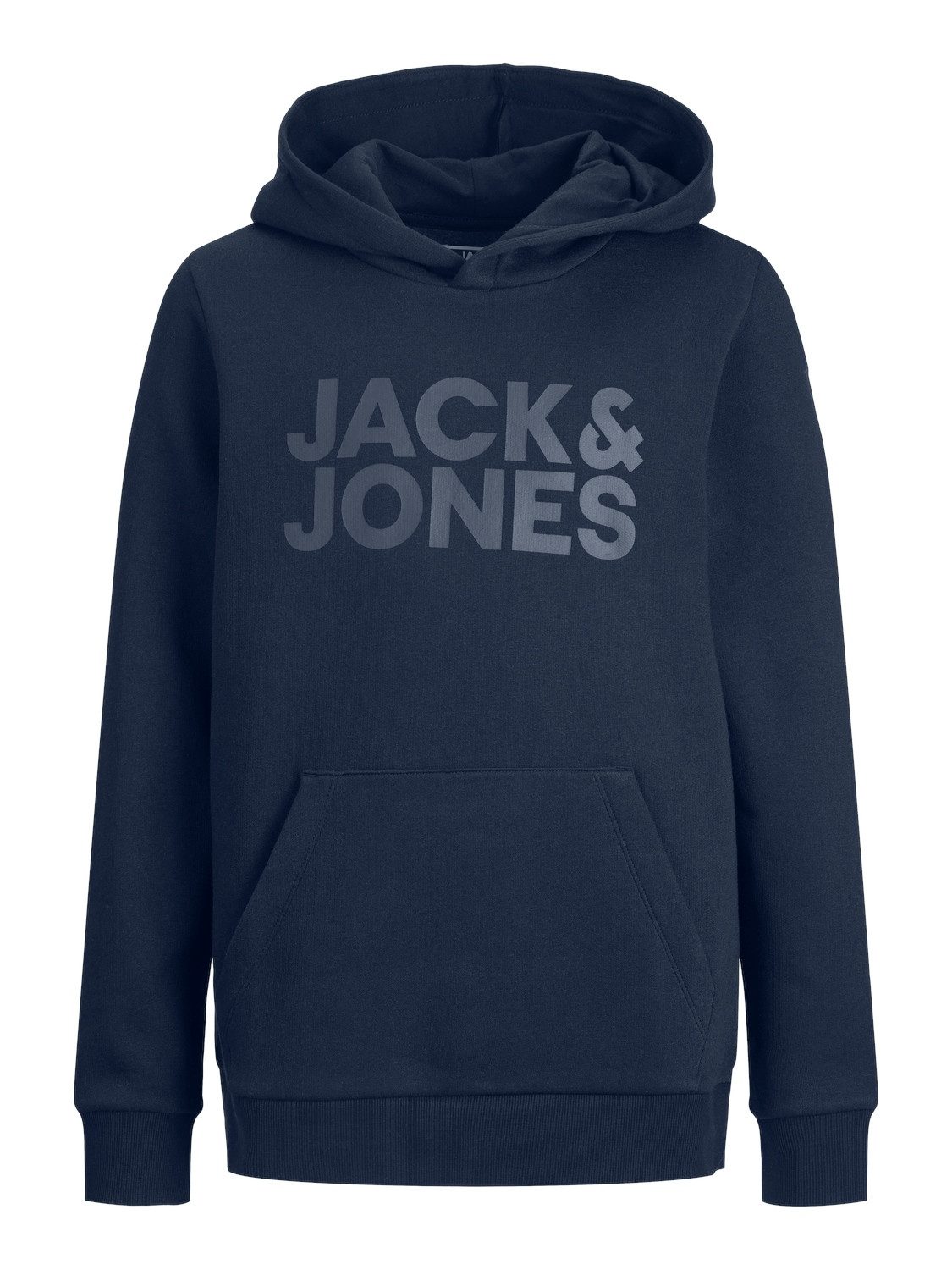 Kapuzensweatshirt JJECORP mit Druck, Kängurutasche, pflegeleicht