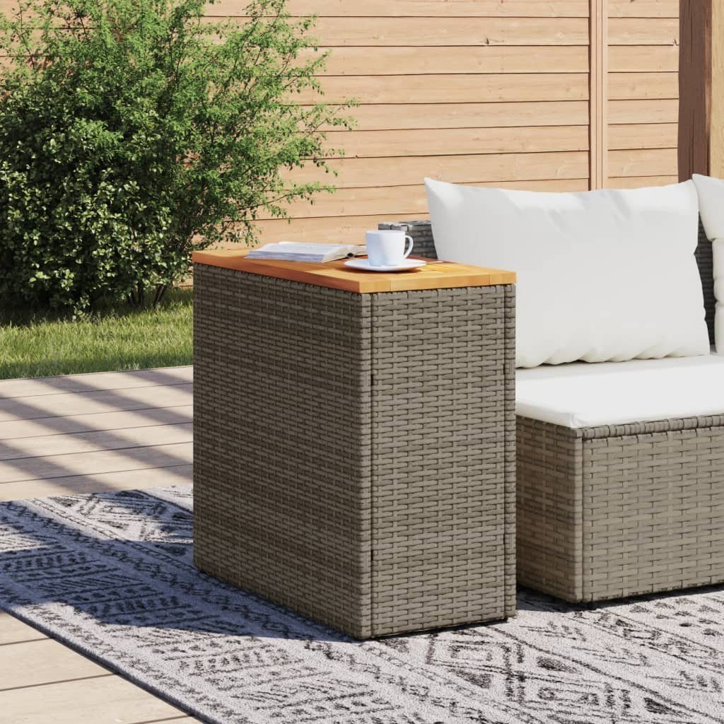 vidaXL Gartentisch Garten-Beistelltisch mit Holzplatte Grau günstig online kaufen