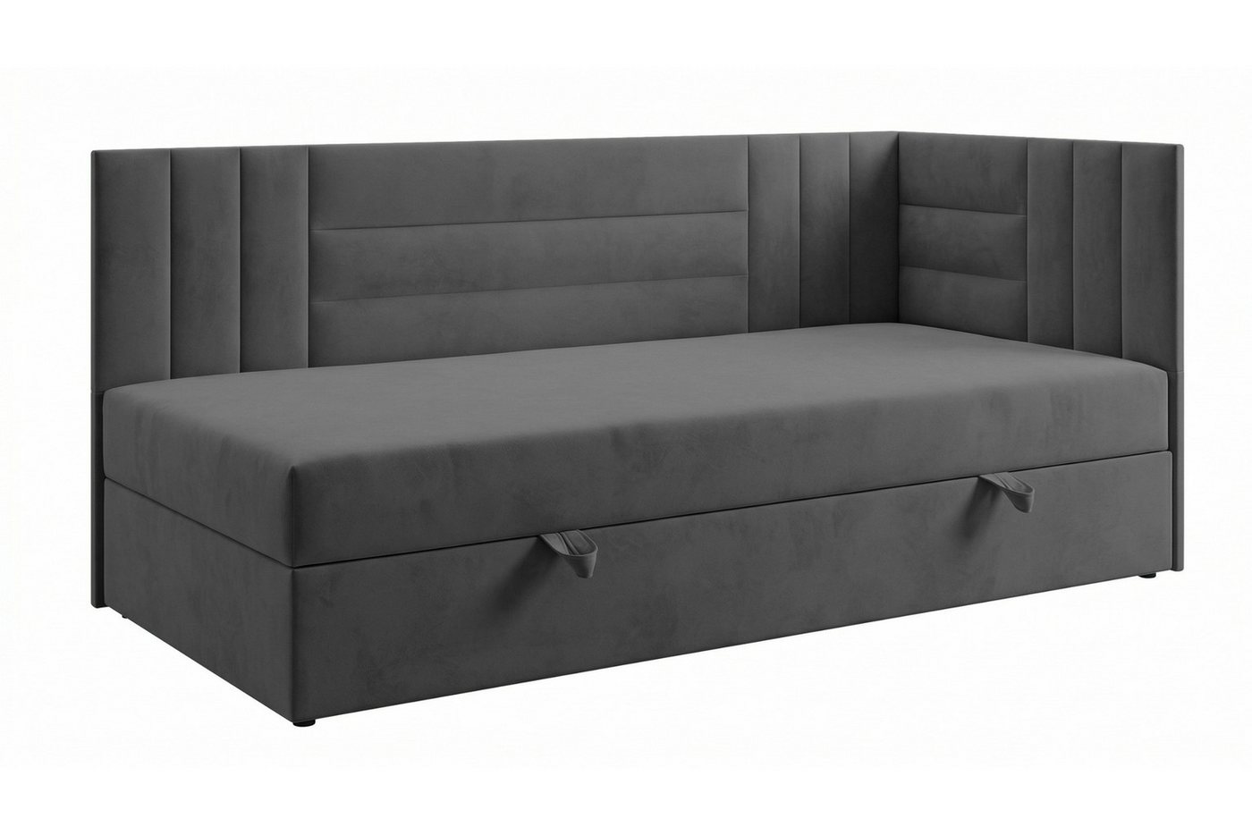 Deine Möbel 24 Boxspringbett KAYA Schlafsofa Jugendbett mit Bettkasten, Topper, Veloursbezug (ideal für Jugendliche und Erwachsene, 1-St., …