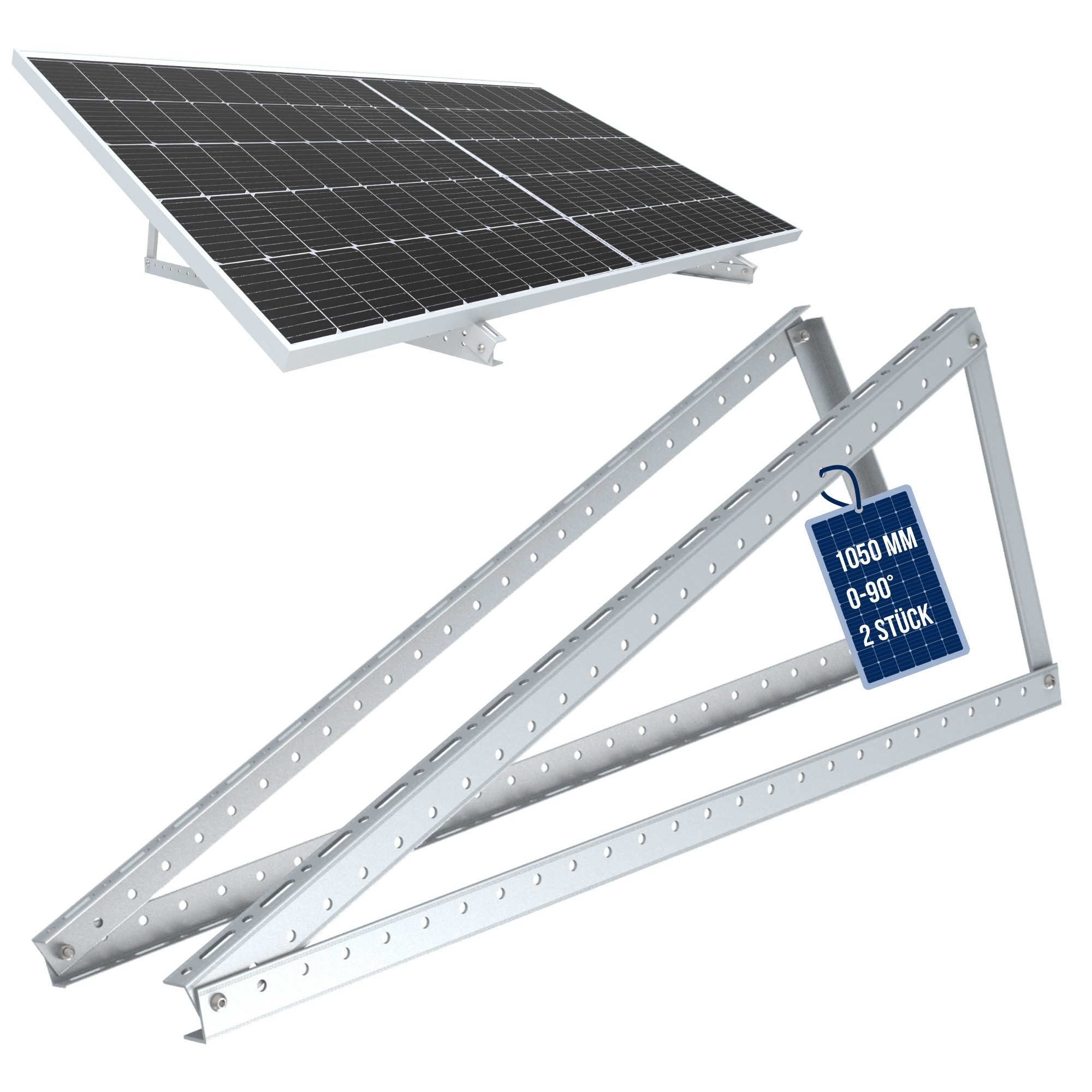 NuaSol Solarmodul-Halterung NuaFix Panel Aufständerung Flachdach, (Set, 1050 mm, bis 105 cm 41,5 Zoll)