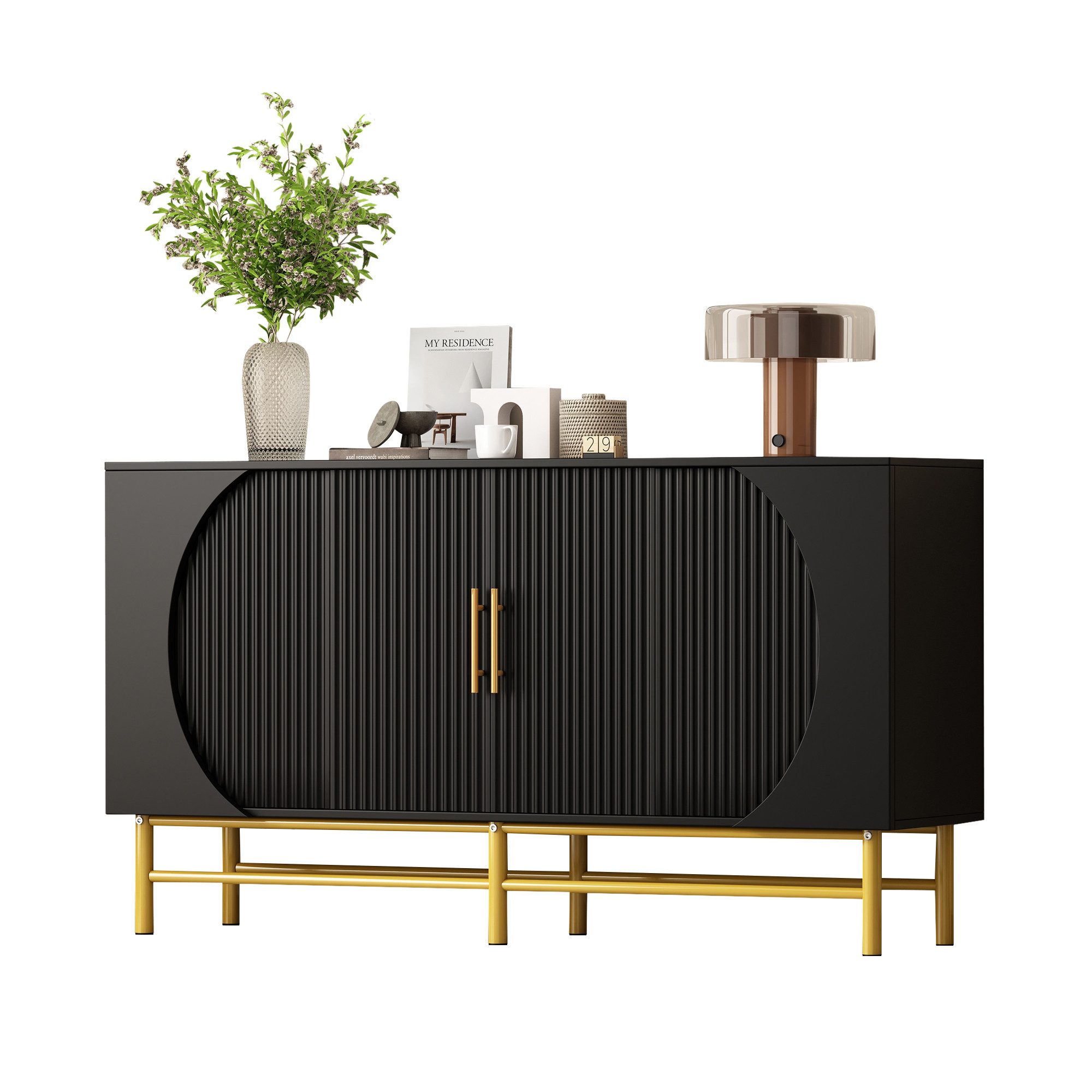OKWISH Sideboard Küchenschrank mit vertikalen Streifen günstig online kaufen