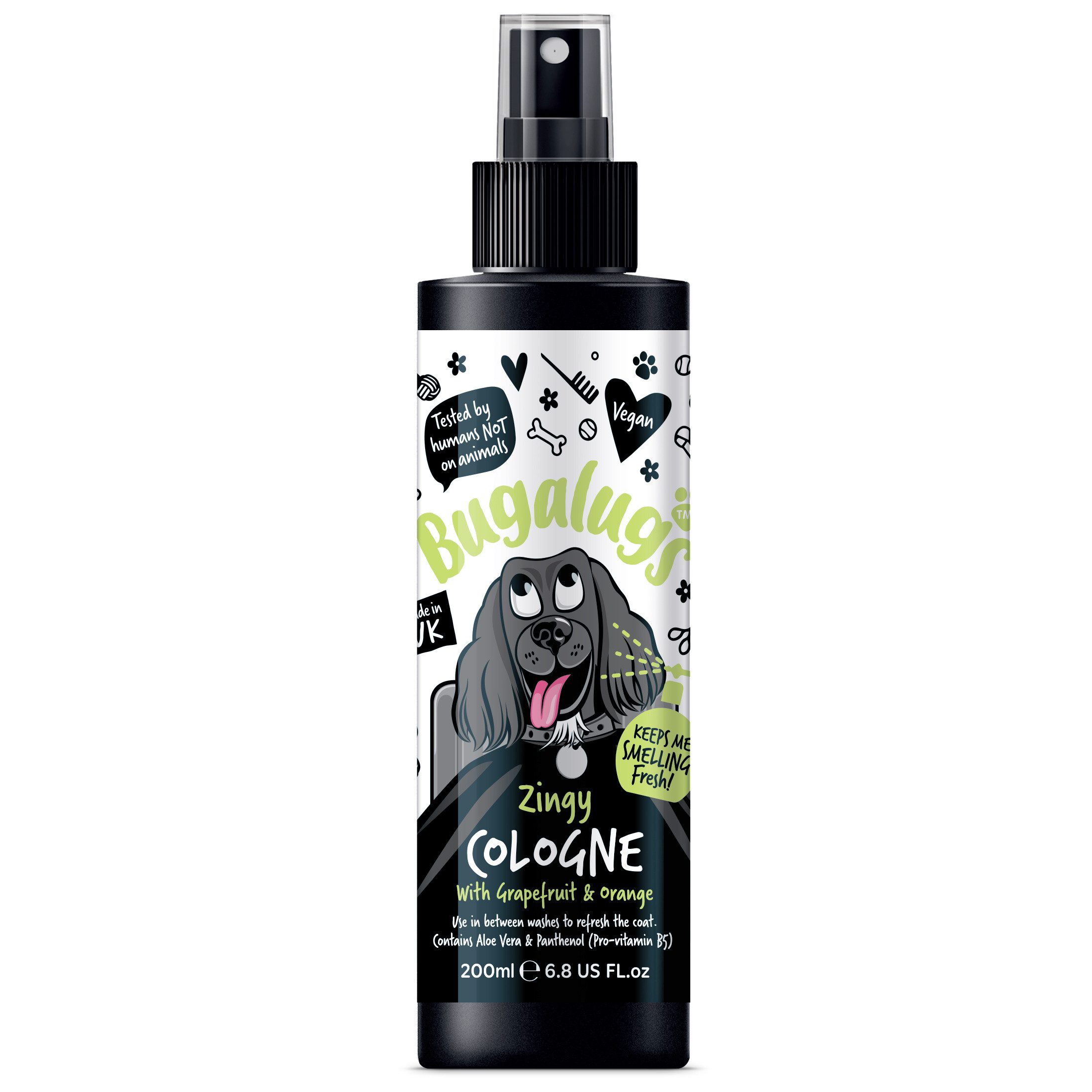 Fellpflege Bugalugs Zingy Cologne – Erfrischendes Hundespray mit Grapefruit &