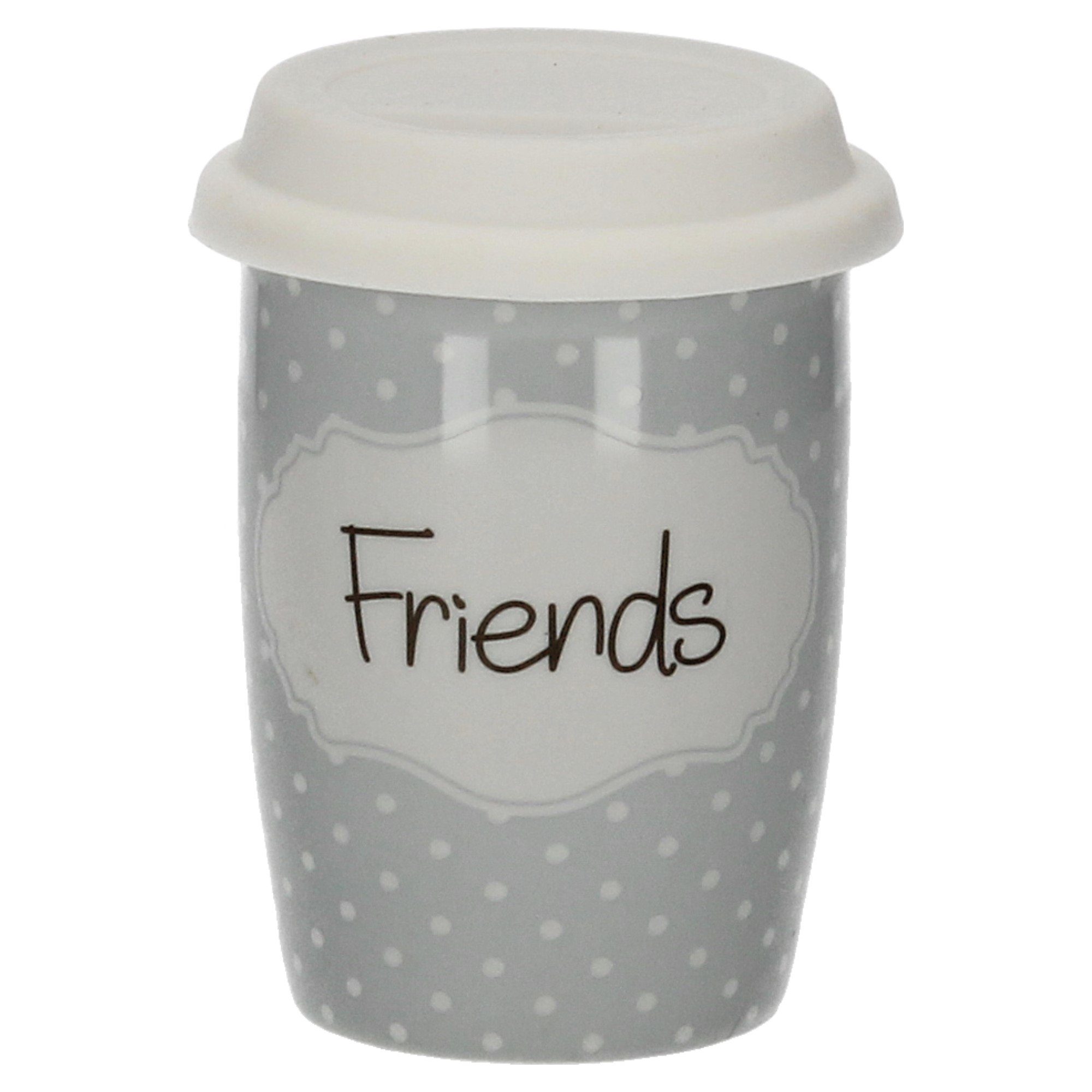 MEA LIVING Coffee-to-go-Becher Porzellan Coffee to Porzellan ml, 250 Friends, Go