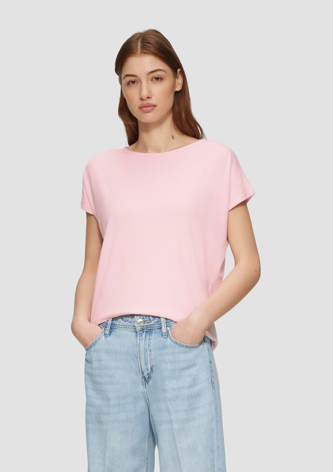 s.Oliver T-Shirt (Set) Fließendes Jersey-Shirt, überschnittene günstig online kaufen