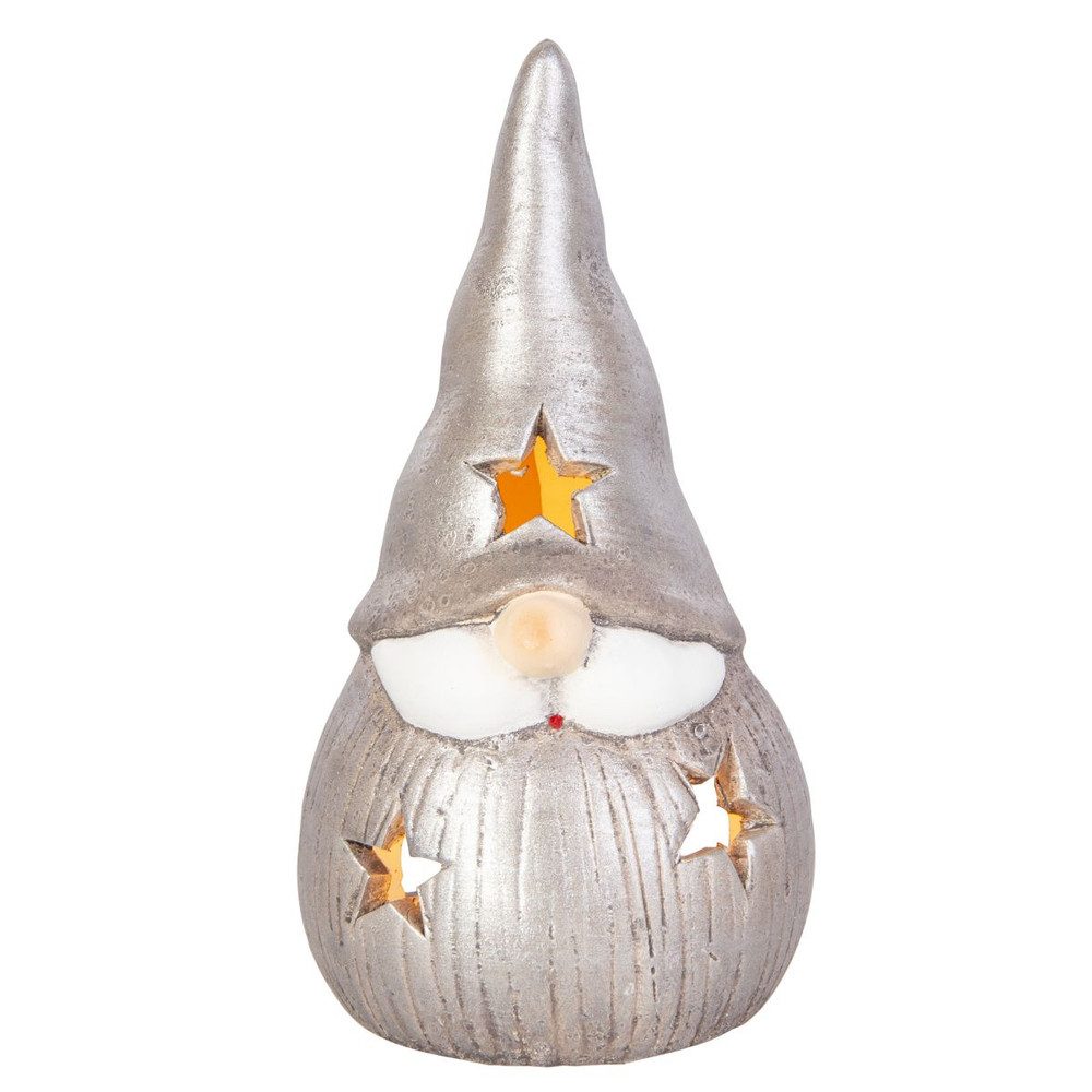 MICA Windlicht Windlicht - Wichtel - silber - ca. 9 x 8,5 x 16,5 cm günstig online kaufen