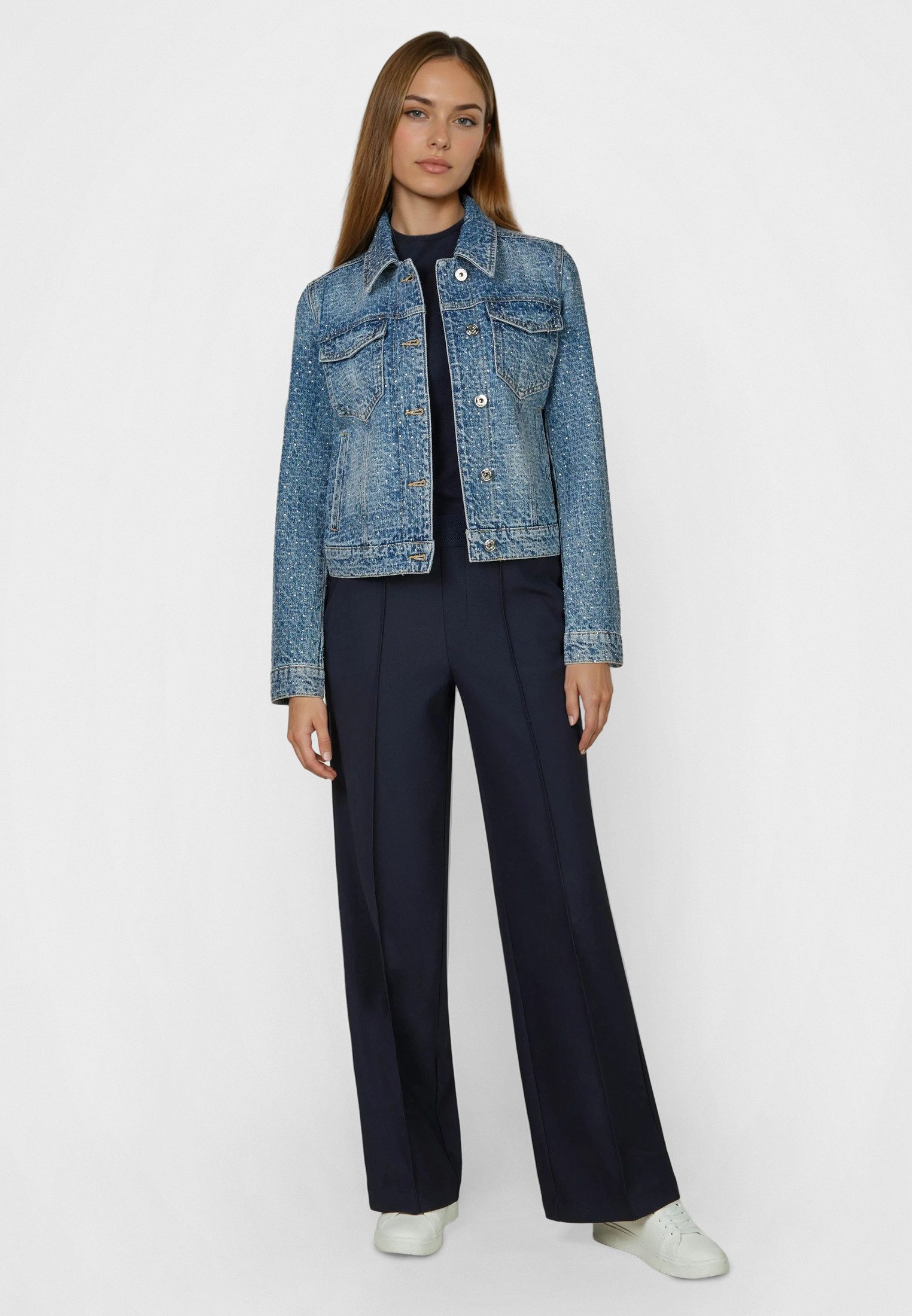 MARC AUREL Jeansjacke mit Drop Needle Muster