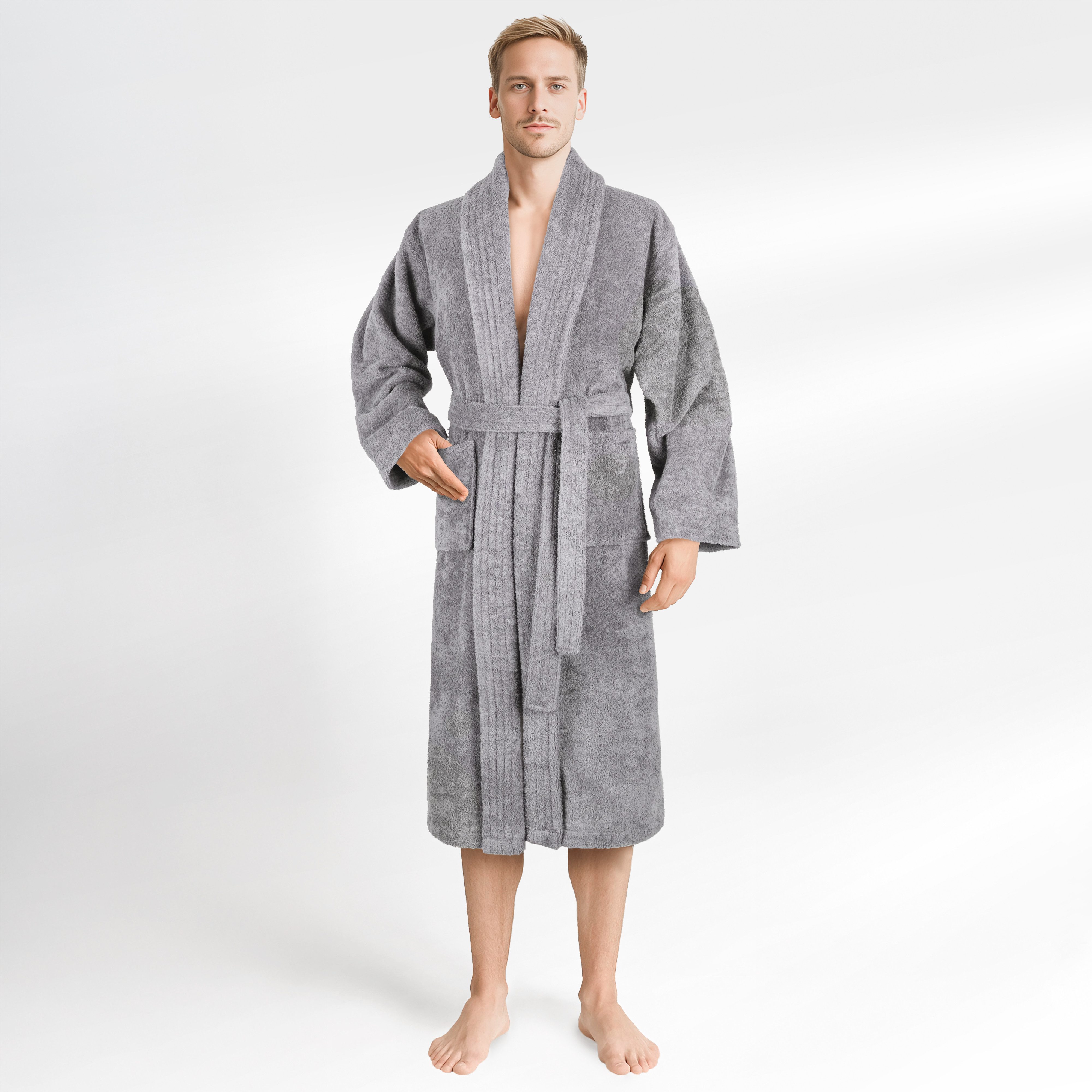 HAMMETEX Herrenbademantel hergestellt aus 100% Baumwolle – 380 g/m² Frottee günstig online kaufen