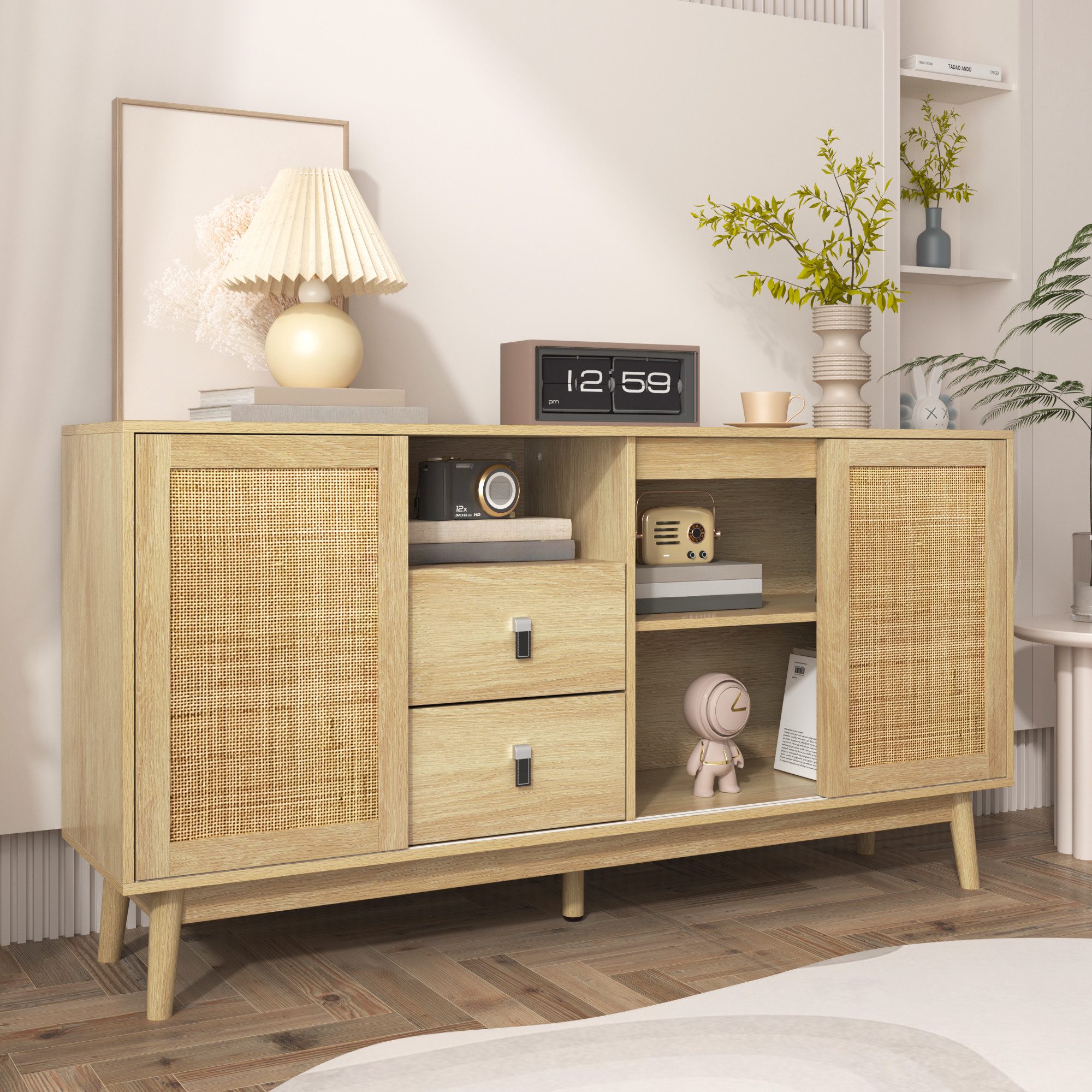 HAUSS SPOLE Sideboard 155x38x80cm mit 3 günstig online kaufen