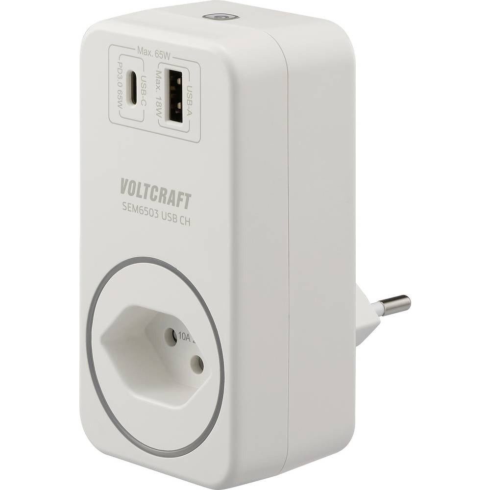 VOLTCRAFT Energiekostenmessgerät SEM6503 CH Energiekosten-Messgerät USB-Schnittstelle, inkl.