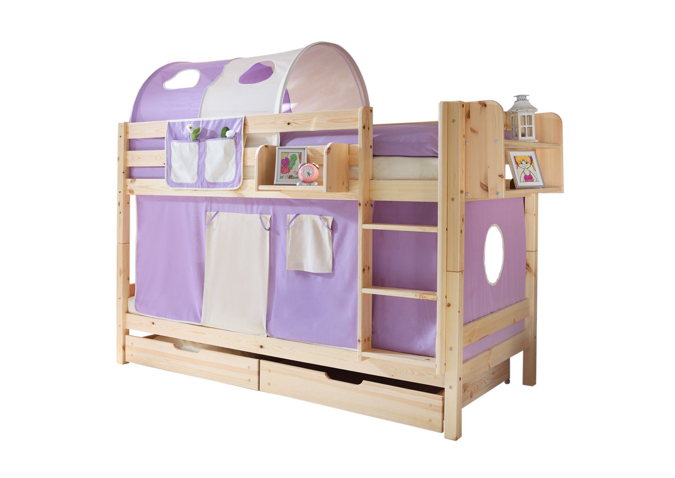 Ticaa Etagenbett Etagenbett "Marcel" Kiefer Natur Classic