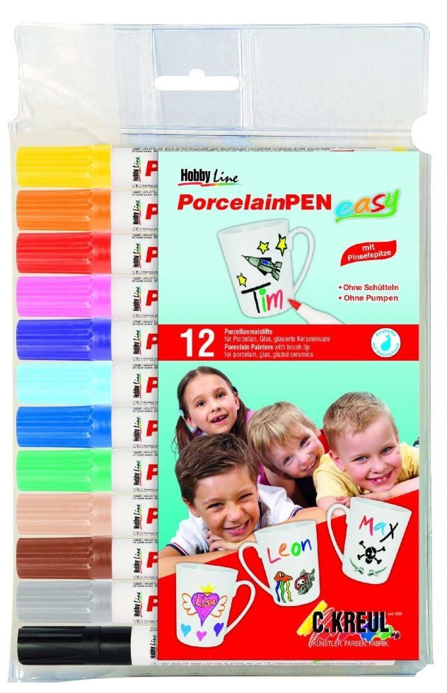 Kreul Bastelfarbe Kreul Porzellanmaler 12er Set PorcelainPen easy