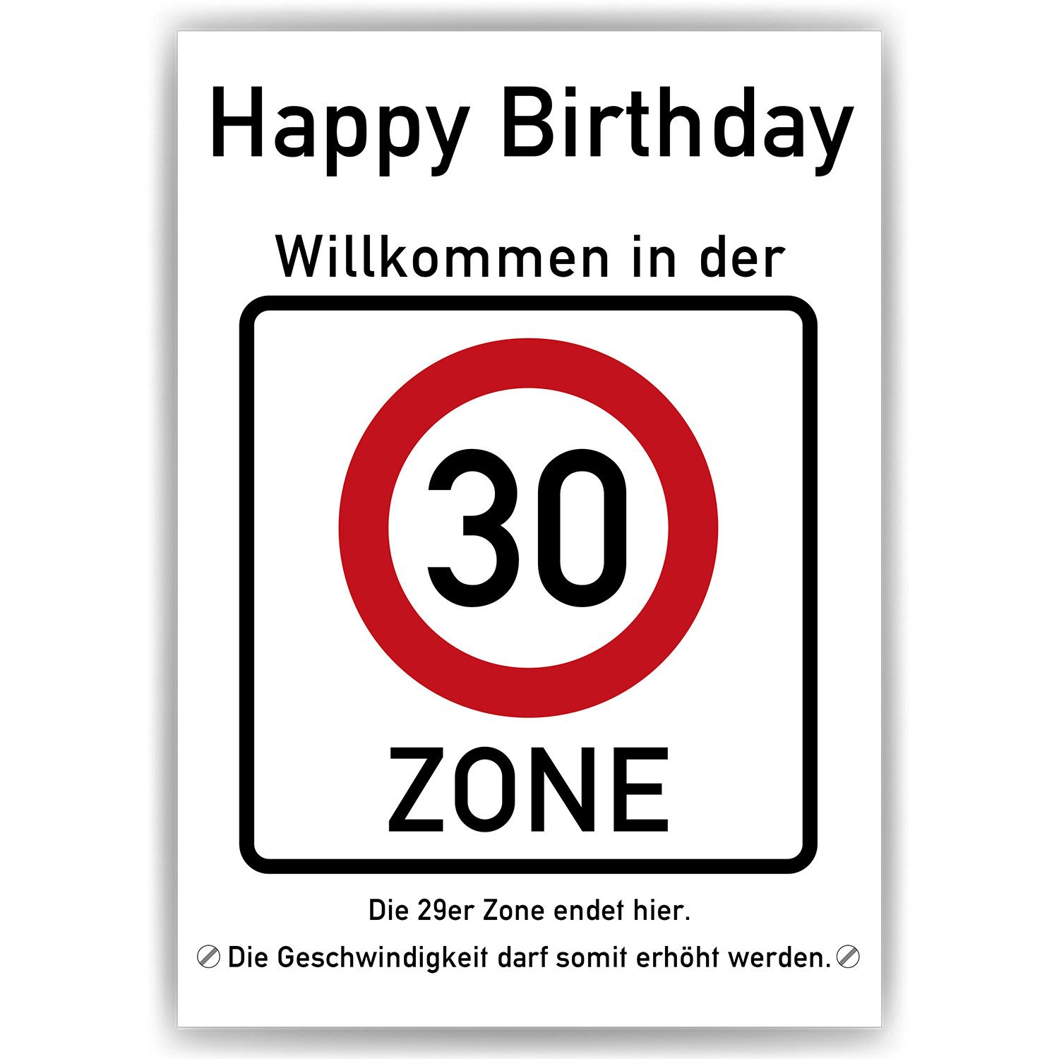 Tigerlino Poster 30. Geburtstag Geschenk Verkehrszeichen günstig online kaufen