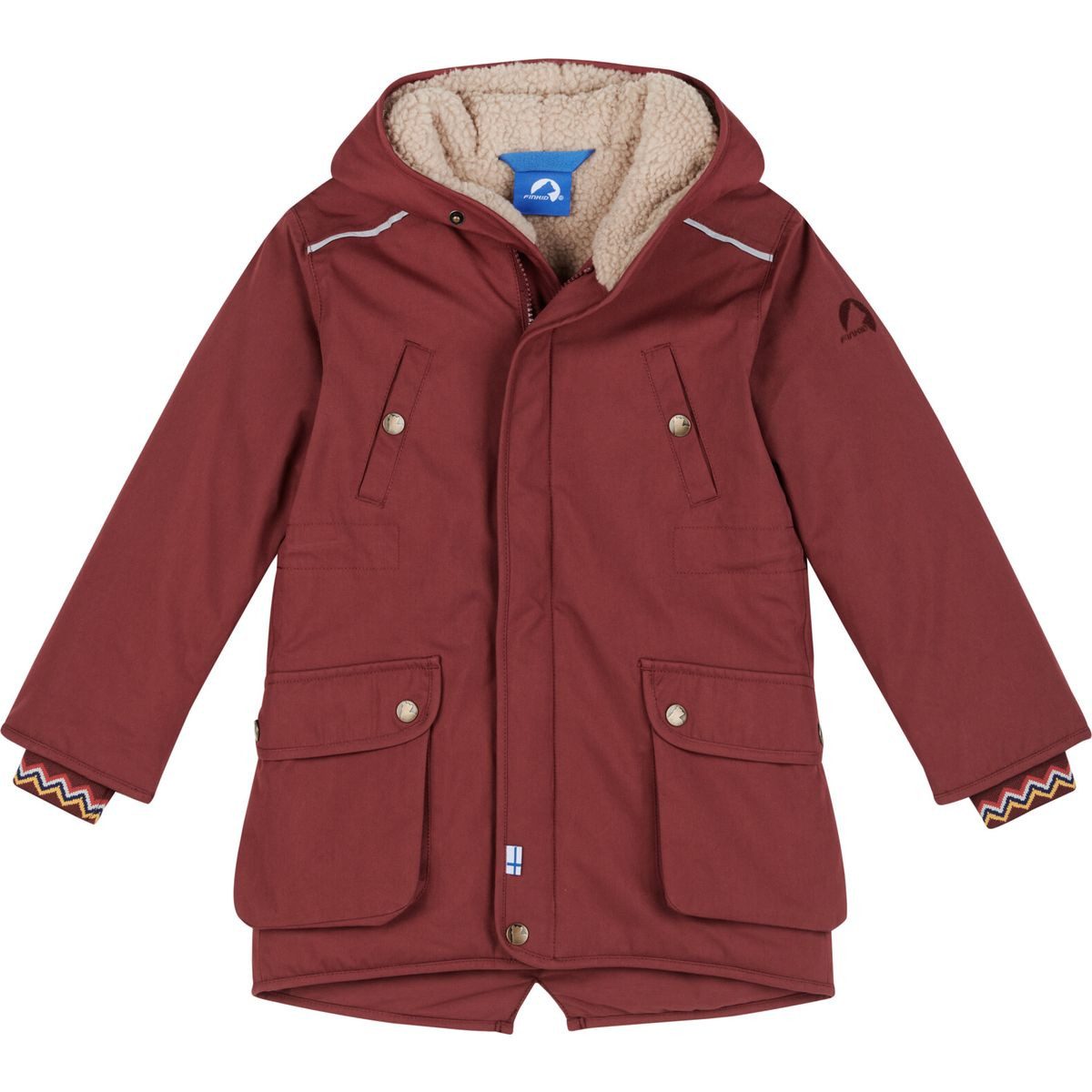 Finkid Funktionsparka Tuulikki Warmer Kinder-Winterparka mit reflektierenden Details, wasserfestem