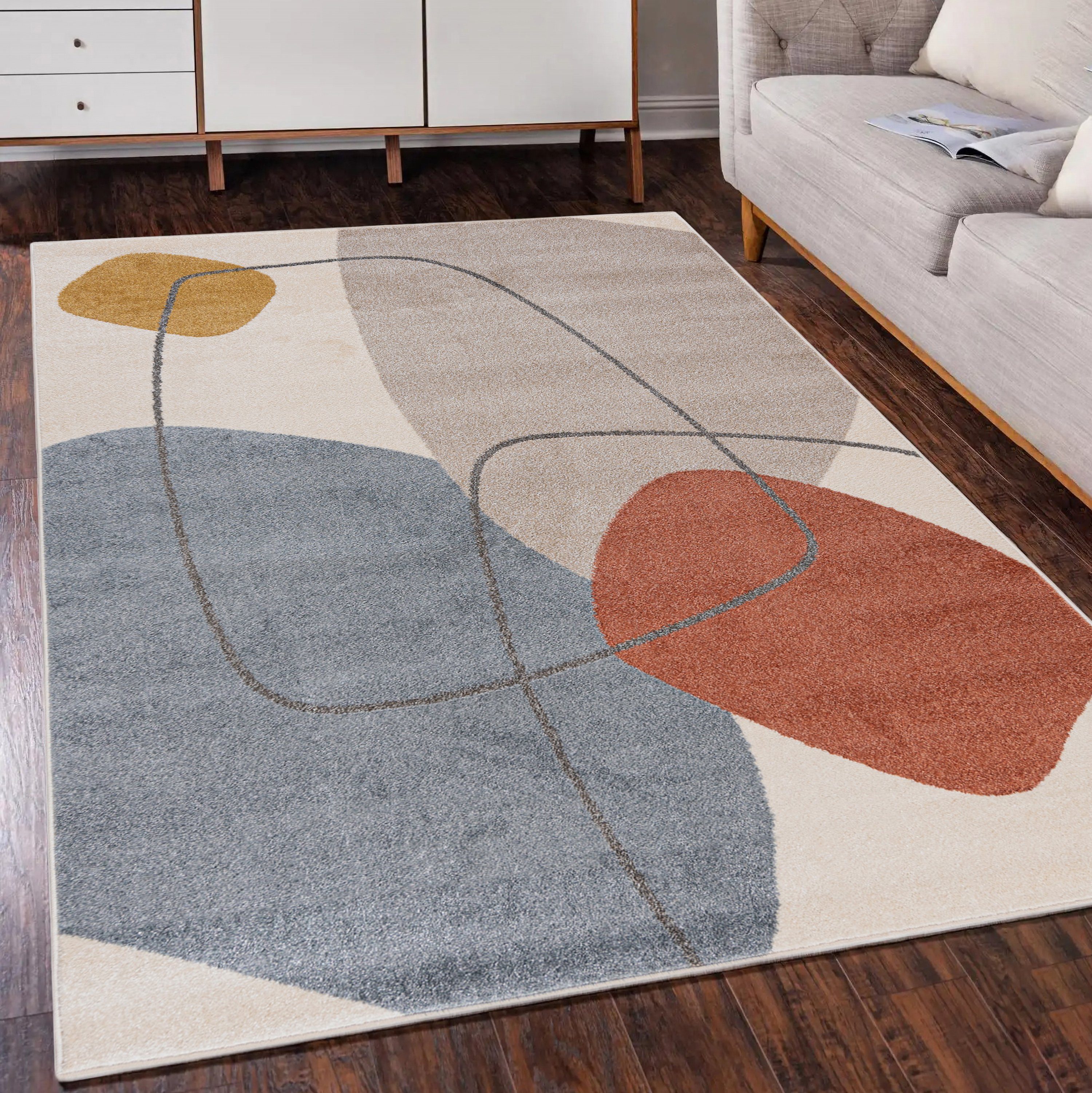 Mazovia Designteppich Modern Teppich Kurzflor Wohnzimmerteppich günstig online kaufen