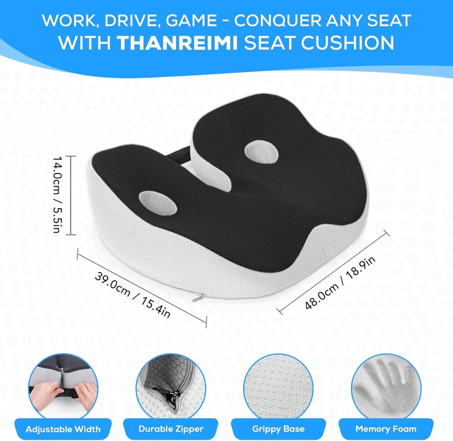 Forrlite Sitzkissen Ergonomisches Sitzkissen,Sitzkissen Orthopädisch,Rückenkissen,Schwarz, Atmungsaktive,für Auto, Sofa, Büro & Rollstuhl,Erhöht Sitzkomfort – Bild 5 von 5