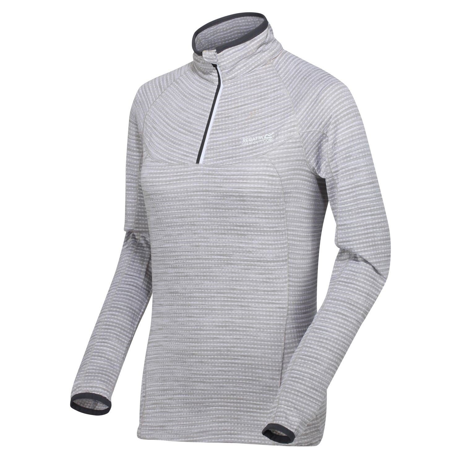Regatta 2-in-1-Pullover Yonder Powerstretch Midlayer Shirt für Damen Grau