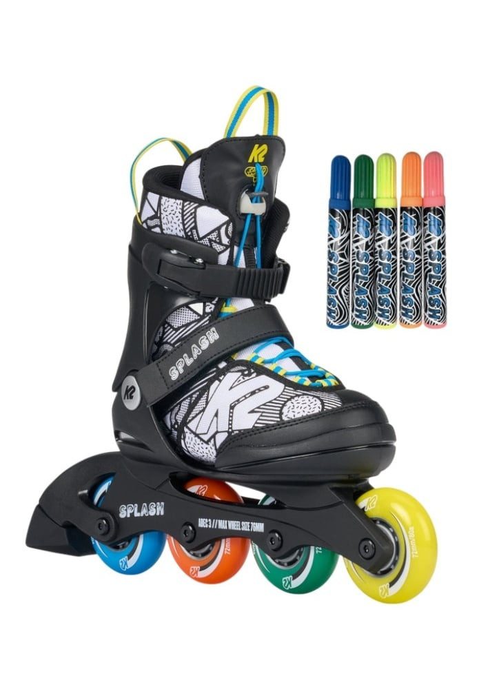 K2 Inlineskates Splash Multi (Rollen: 70/72mm/80A, Kugellager: ABEC: 3) grau/bunt