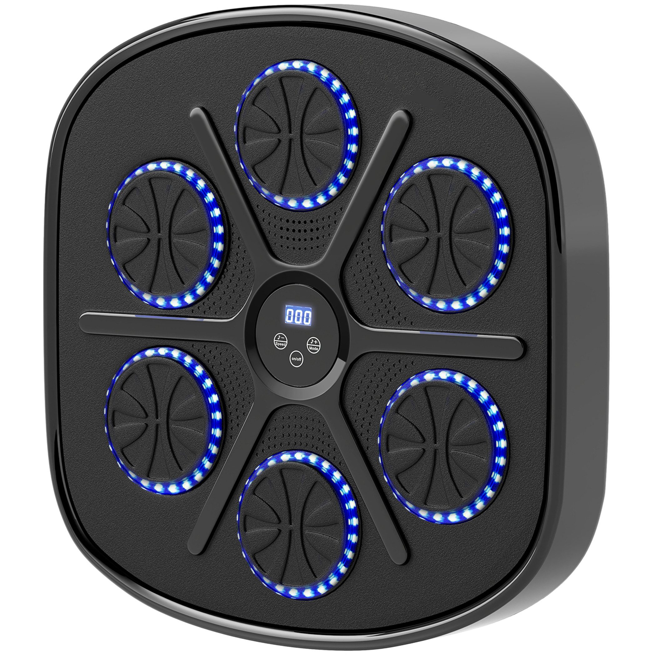 MC Star Boxstation Music Boxing Machine, elektronische Bluetooth Boxmaschine (mit LED-Leuchten, Musik, Wandmontage Boxziel für Erwachsene, Heimübungen, Schwarz)