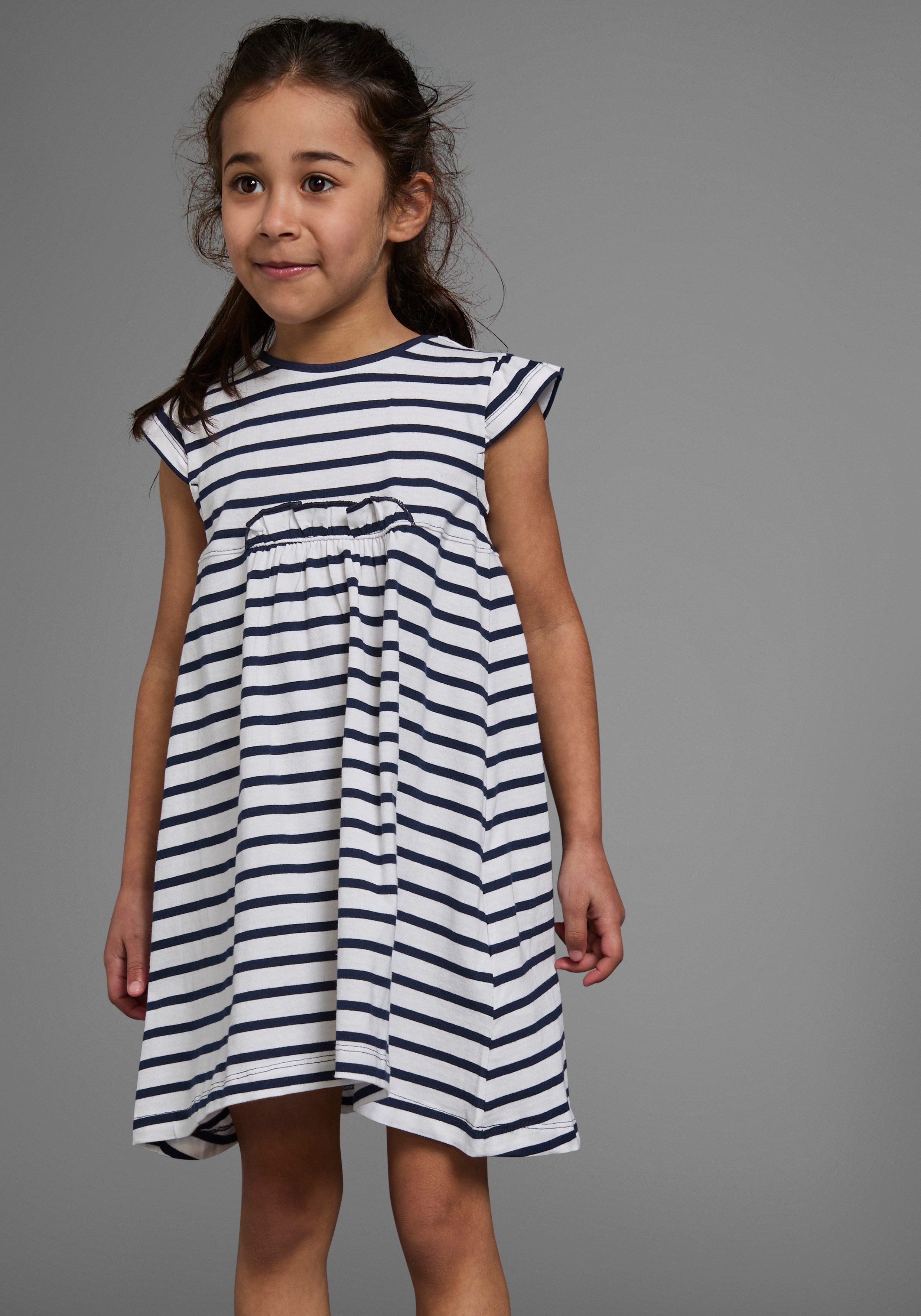 KIDSWORLD Jerseykleid für kleine Mädchen (Packung, 2-tlg., 2) kniefrei, modischer Stil, aus reiner Baumwolle, breite Träger – Bild 2 von 5