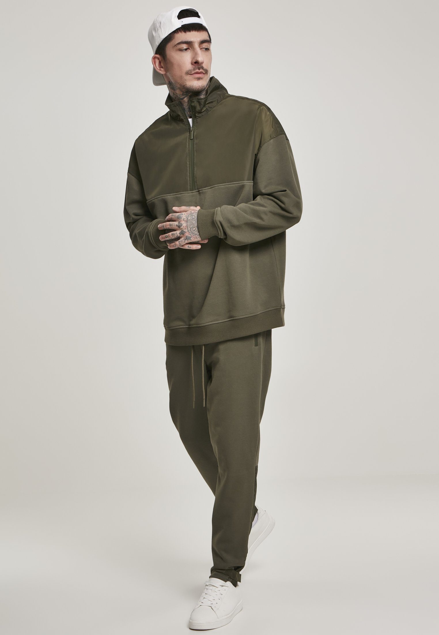 URBAN CLASSICS Sweatshirt (1-tlg) olive Troyer Military Herren