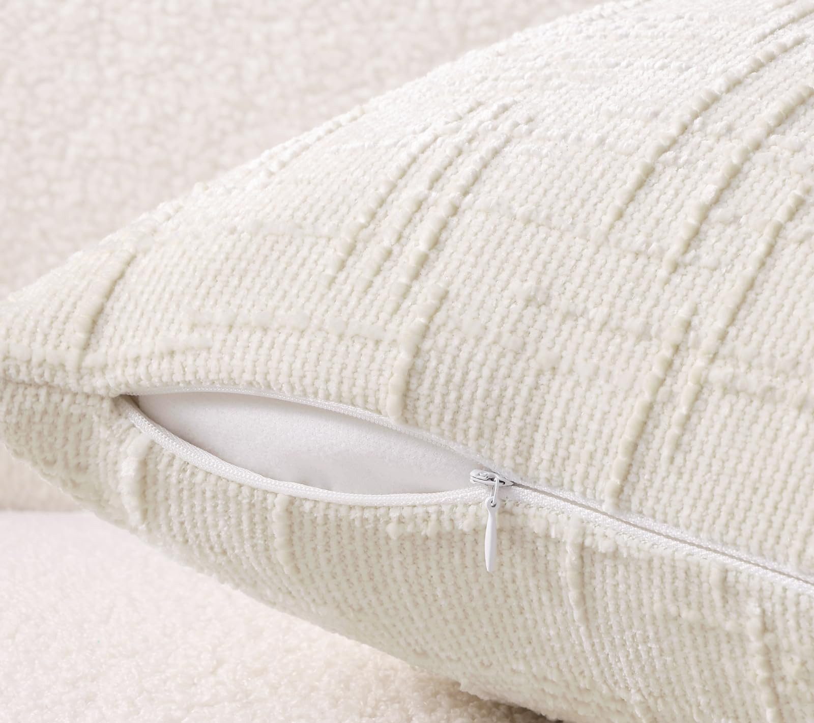 Diwzbyn Kissenbezug Chenille Kissenbezug, Bambusstruktur Kissenbezug, (1 Stück), Boho Dekokissenbezug, geeignet für Bett, Sofa, Wohnzimmer – Bild 5 von 5