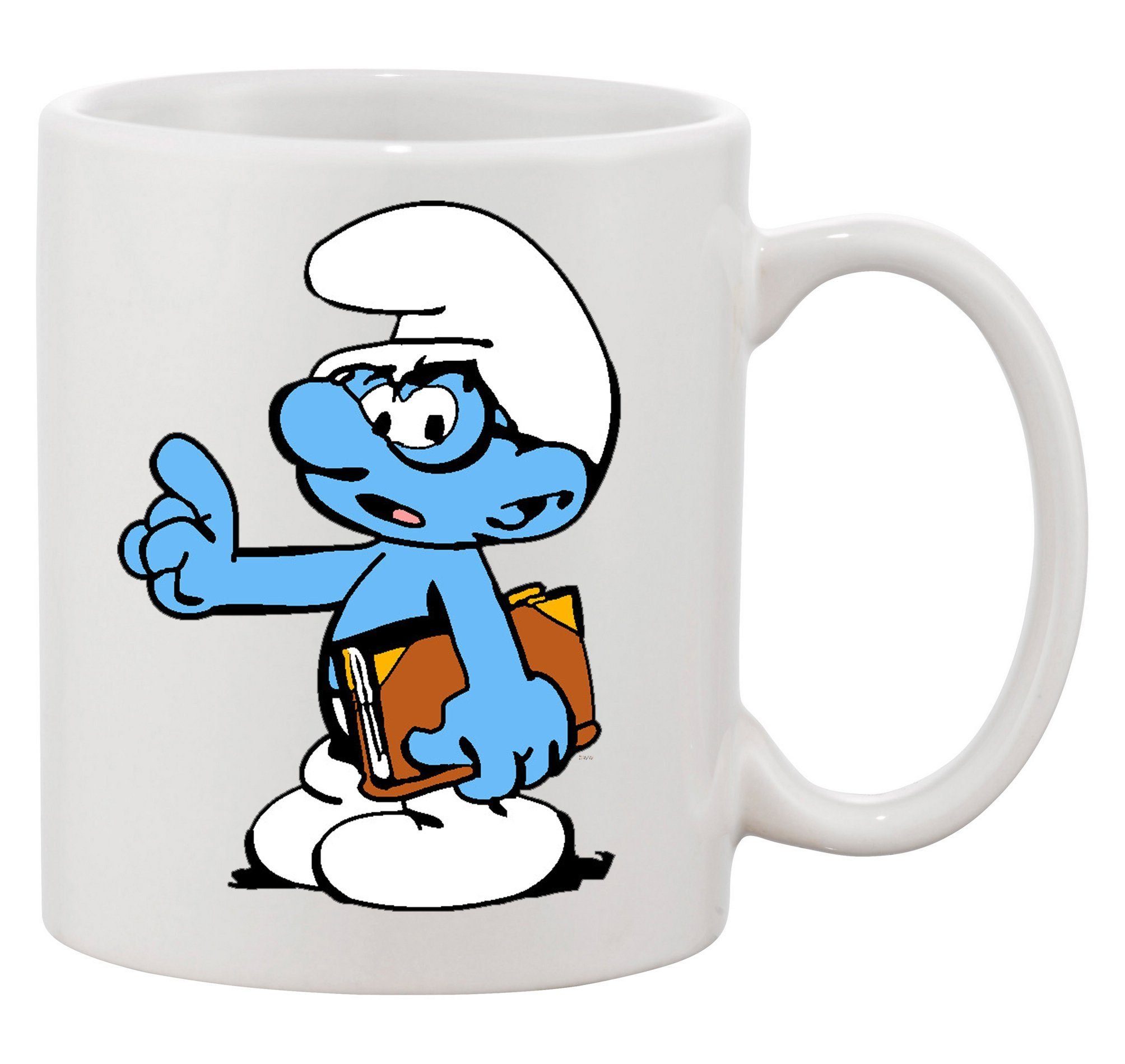 (600ml) Brownie Schlumpfine, Blondie & Weiss Tasse XXL Smurf Schlumpf Schlumpfhausen Schlaubi Keramik Buch Tasse