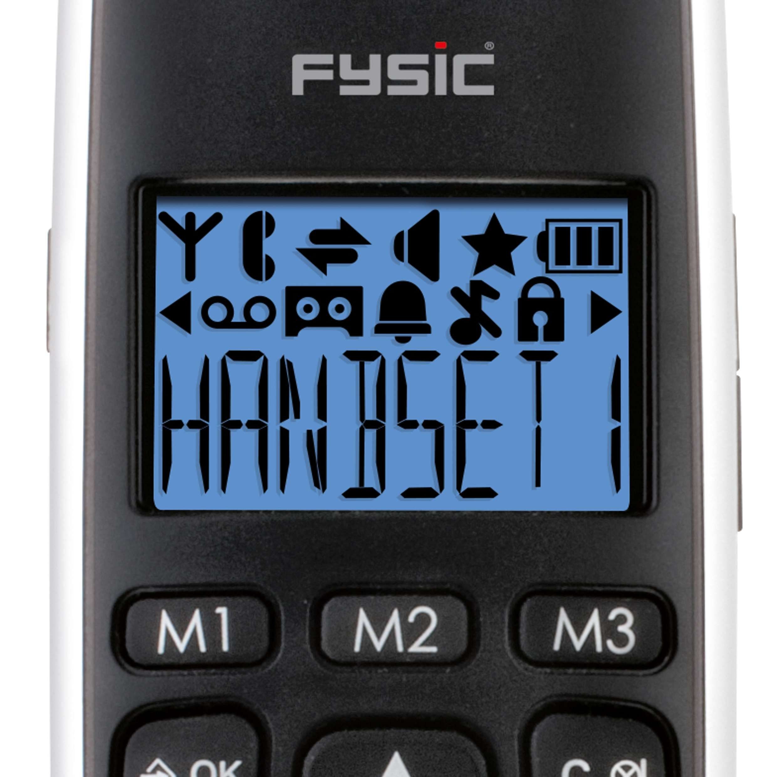 (Mobilteile: 2, FX-6020 Display) Schnurloses Hörgerätkompatibel, Tasten, große DECT-Telefon großes Fysic