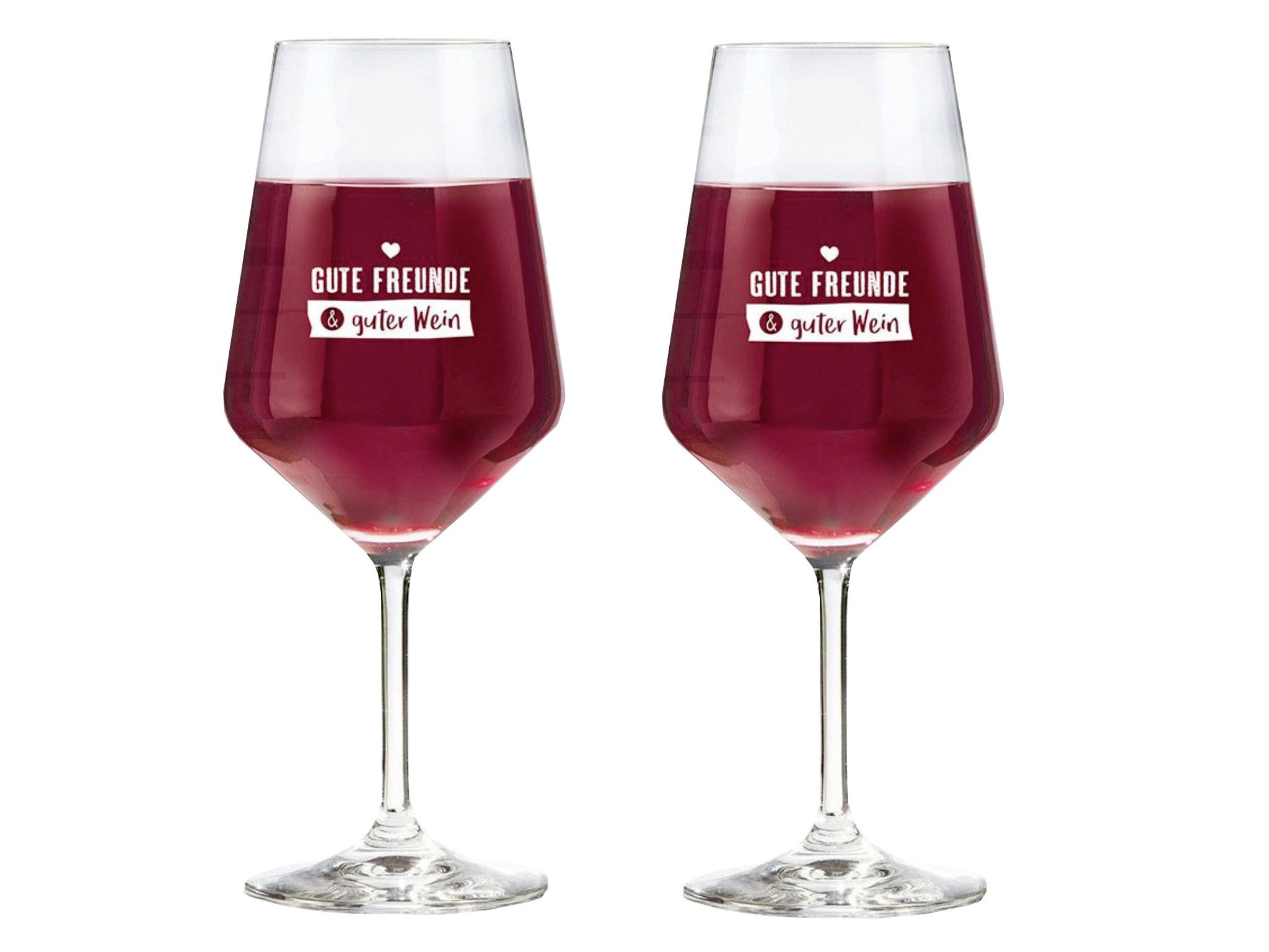 Weinglas Gute Freunde & guter Wein