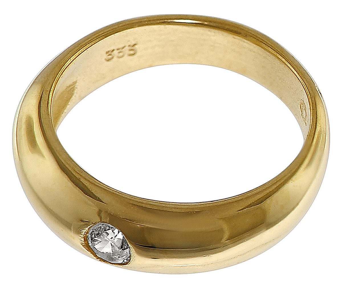trendor Kette mit Anhänger Anhänger Taufring Gold 333 mit goldplattierter Silberkette