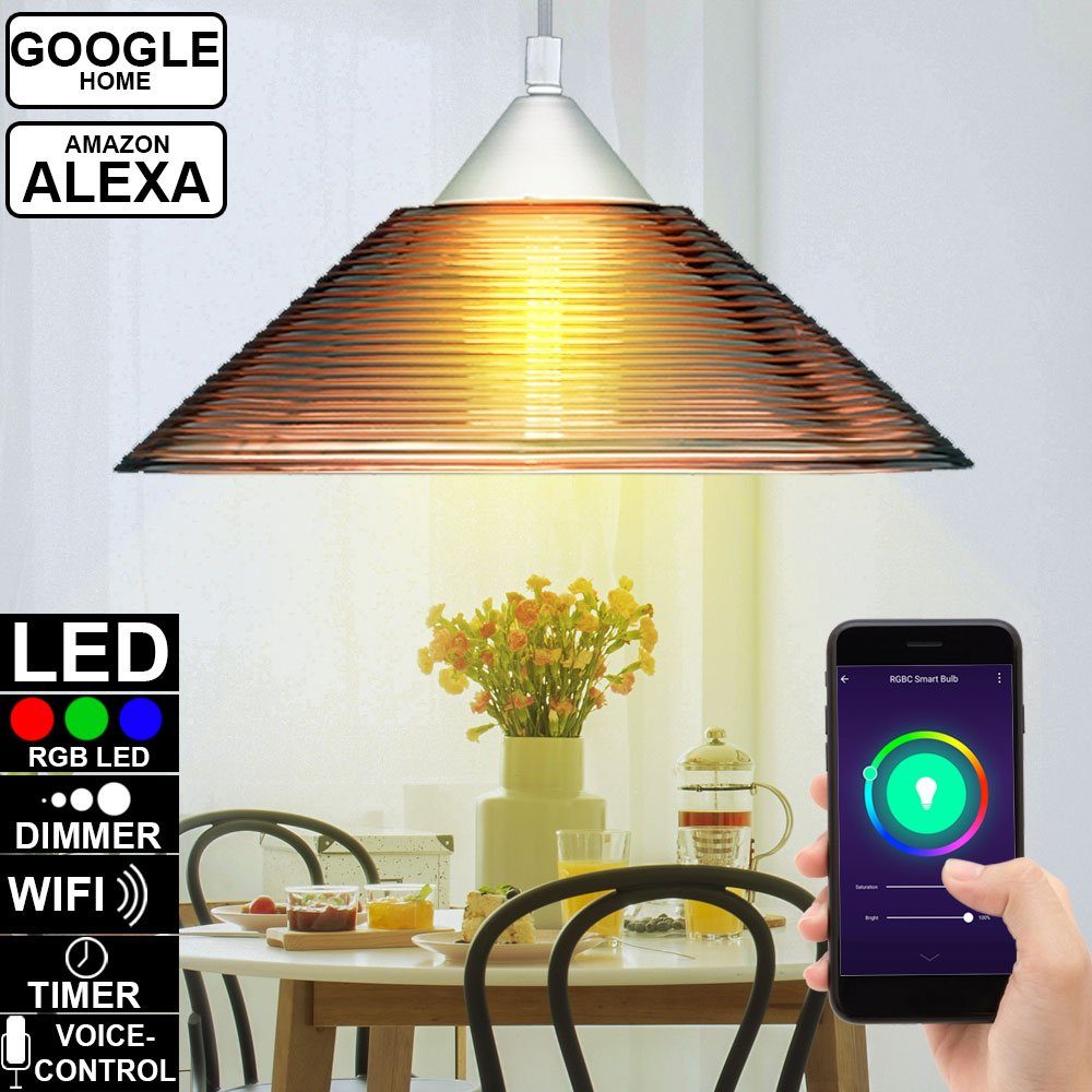 etc-shop Smarte LED-Leuchte, Smart RGB LED Decken Hänge Lampe DIMMBAR  Google Home Amazon Alexa App im Set inkl. RGB LED Leuchtmittel online  kaufen | OTTO